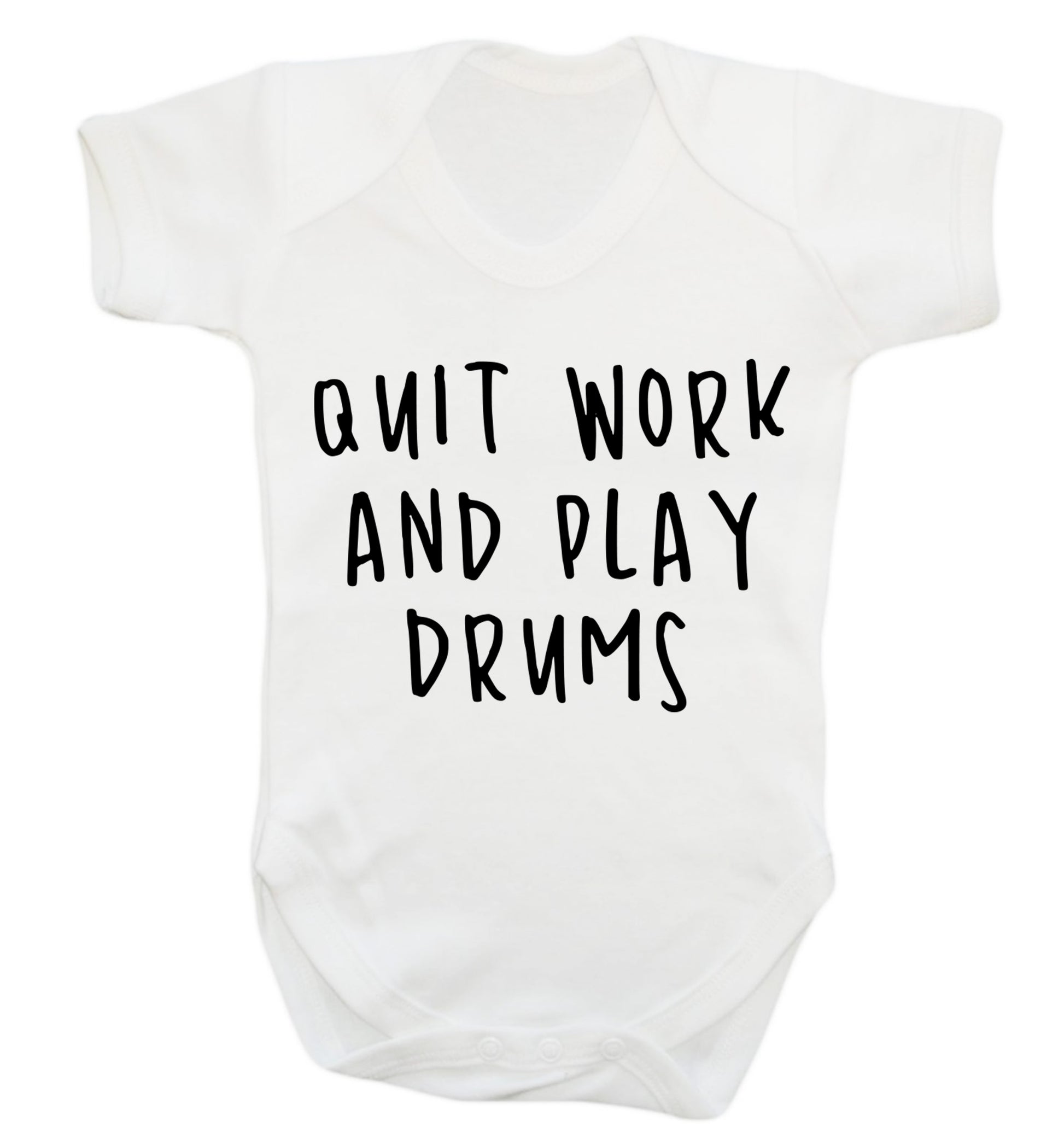 Quit work and play drums Baby Vest white 18-24 months