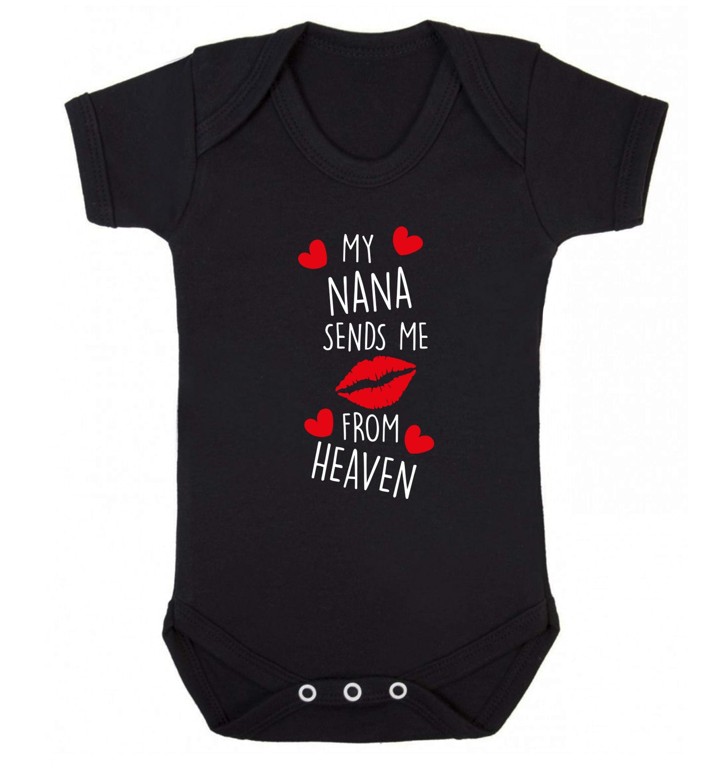 My nana sends me kisses from heaven Baby Vest black 18-24 months