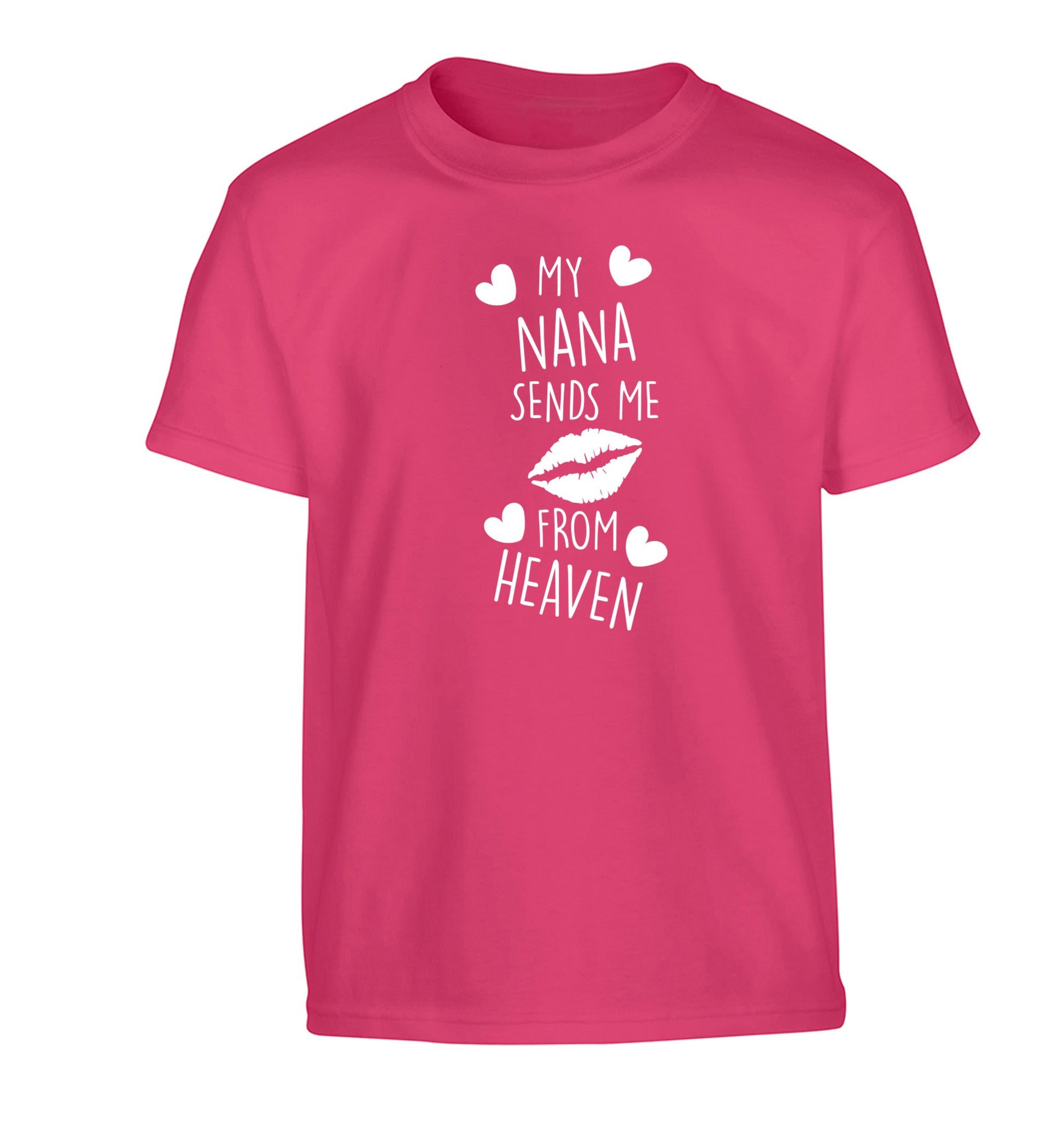 My nana sends me kisses from heaven Children's pink Tshirt 12-14 Years