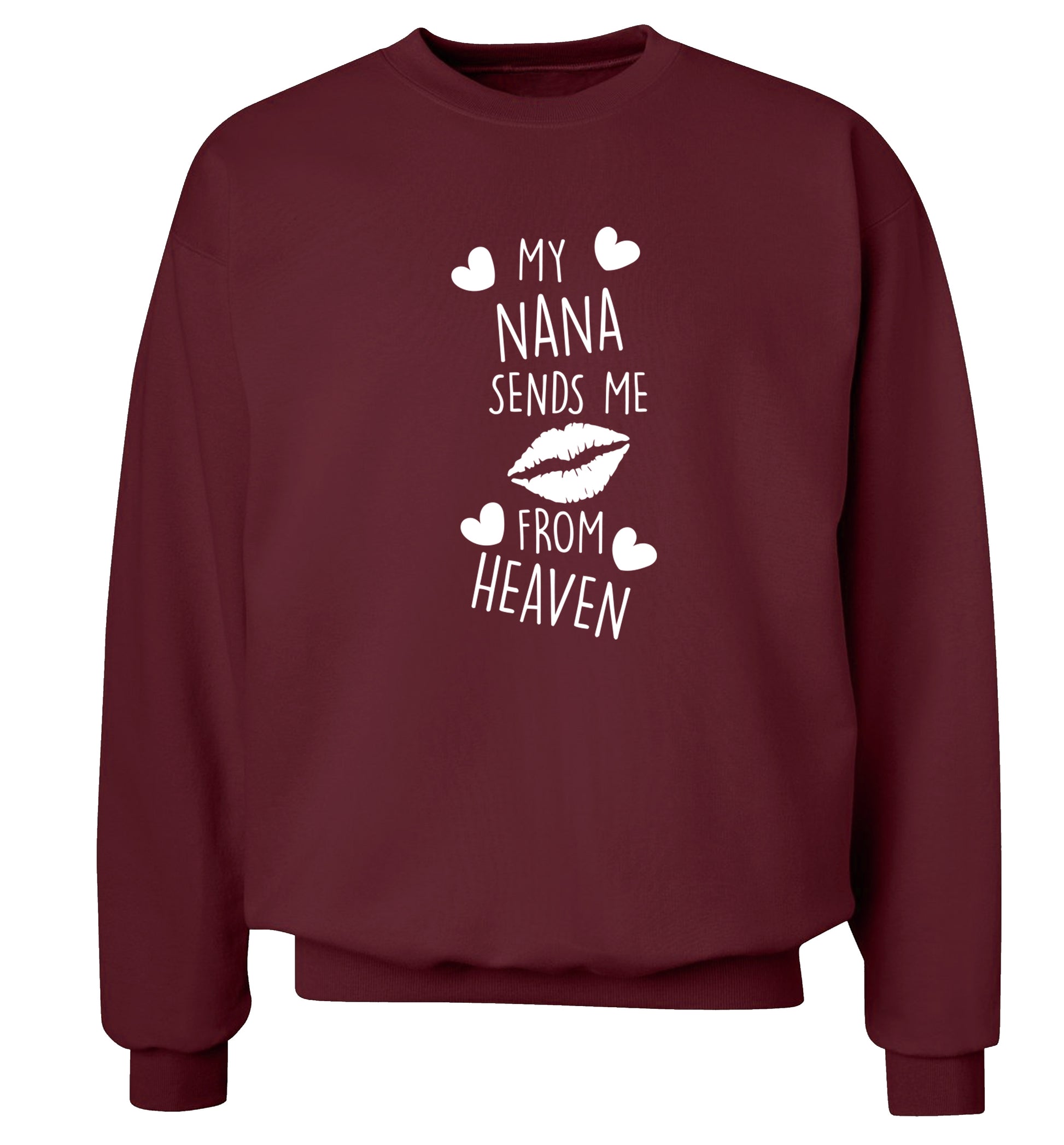 My nana sends me kisses from heaven Adult's unisex maroon Sweater 2XL