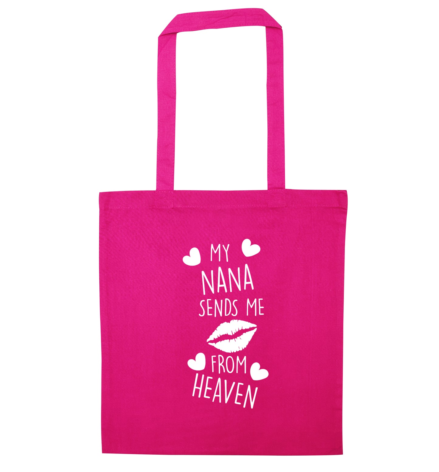 My nana sends me kisses from heaven pink tote bag