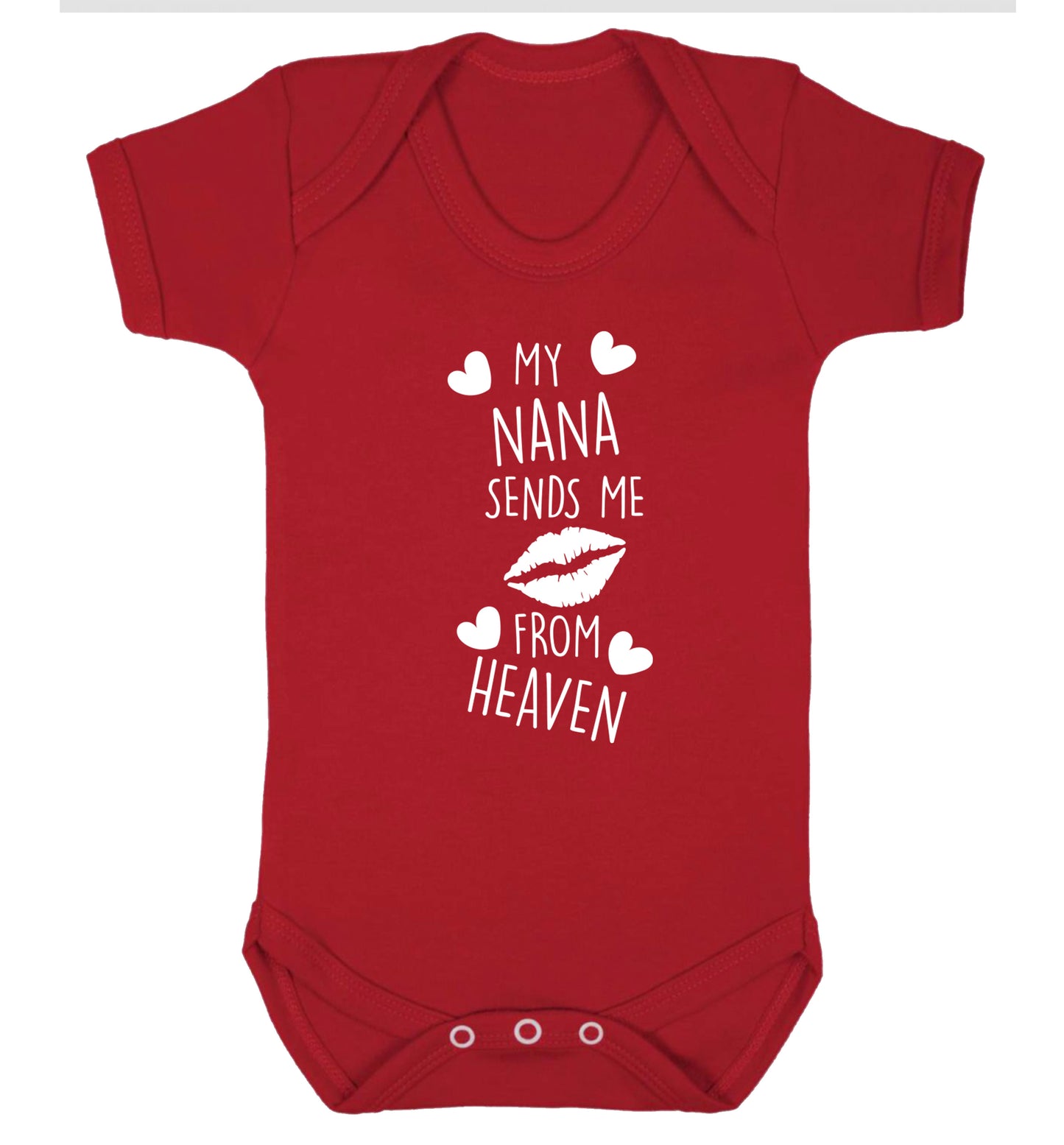 My nana sends me kisses from heaven Baby Vest red 18-24 months