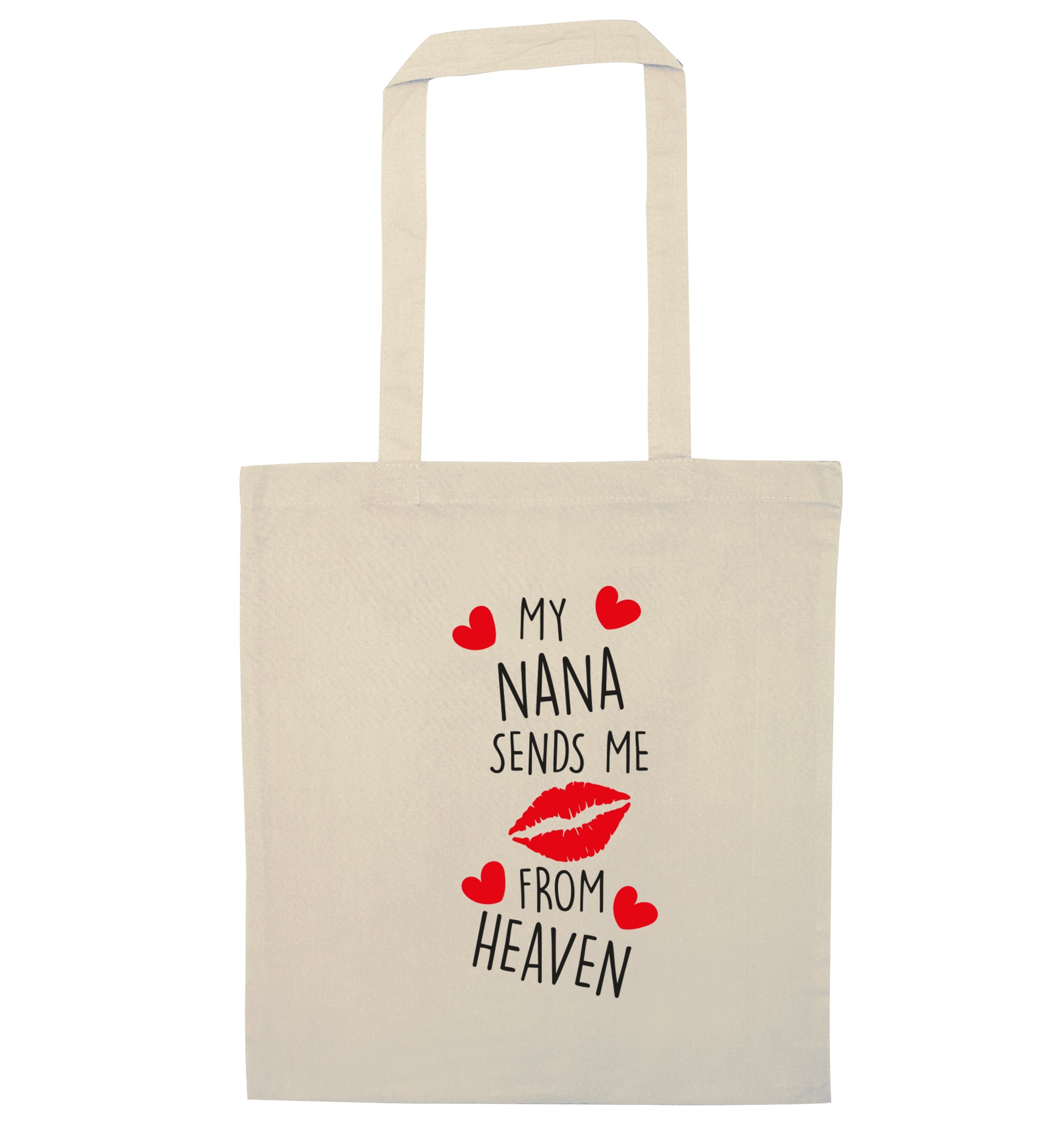 My nana sends me kisses from heaven natural tote bag