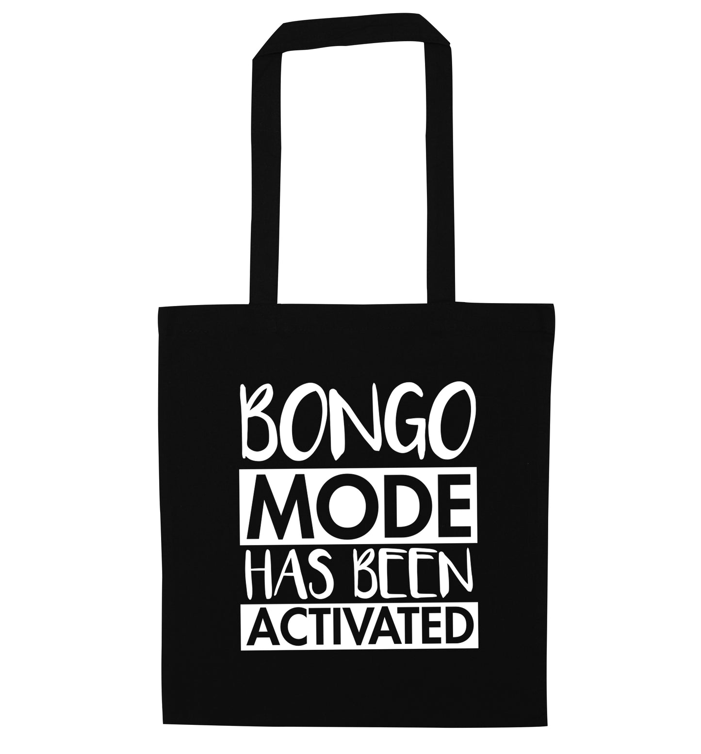 Bongo mode has been activated black tote bag