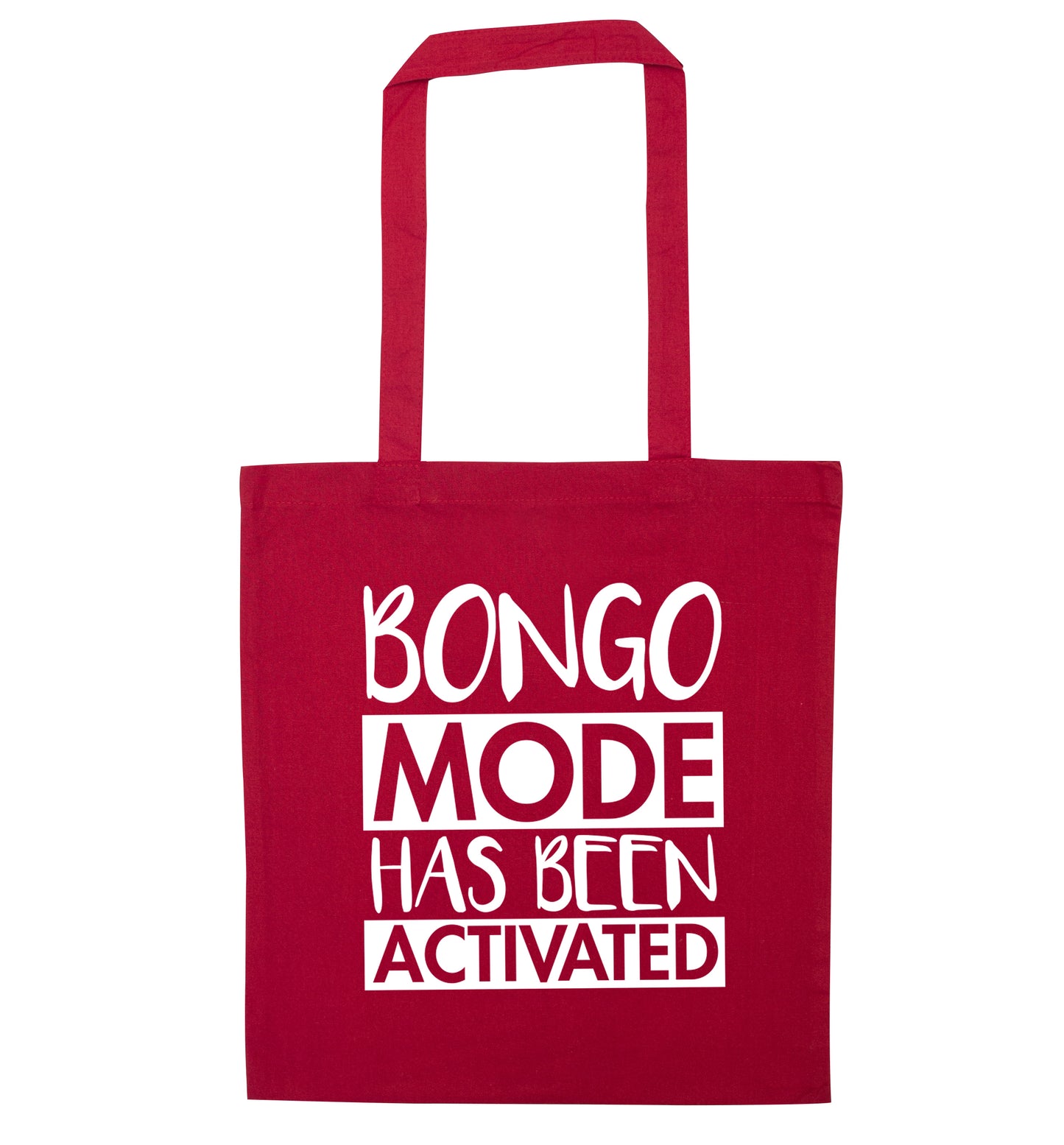 Bongo mode has been activated red tote bag