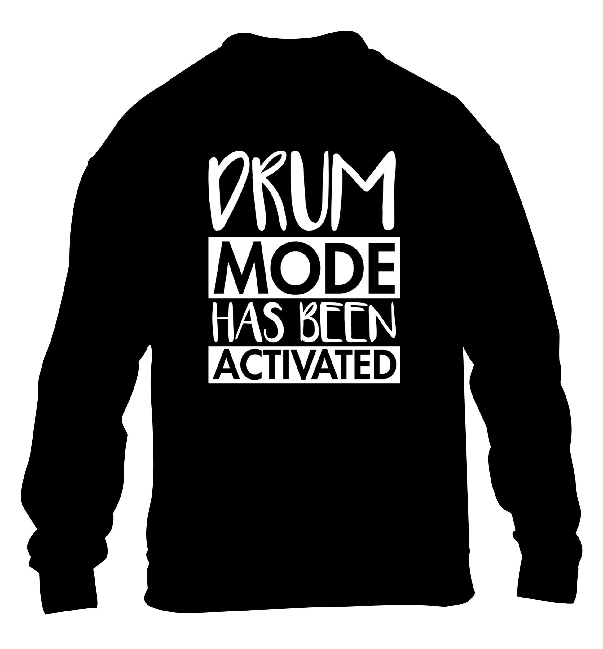 Drum mode activated children's black sweater 12-14 Years