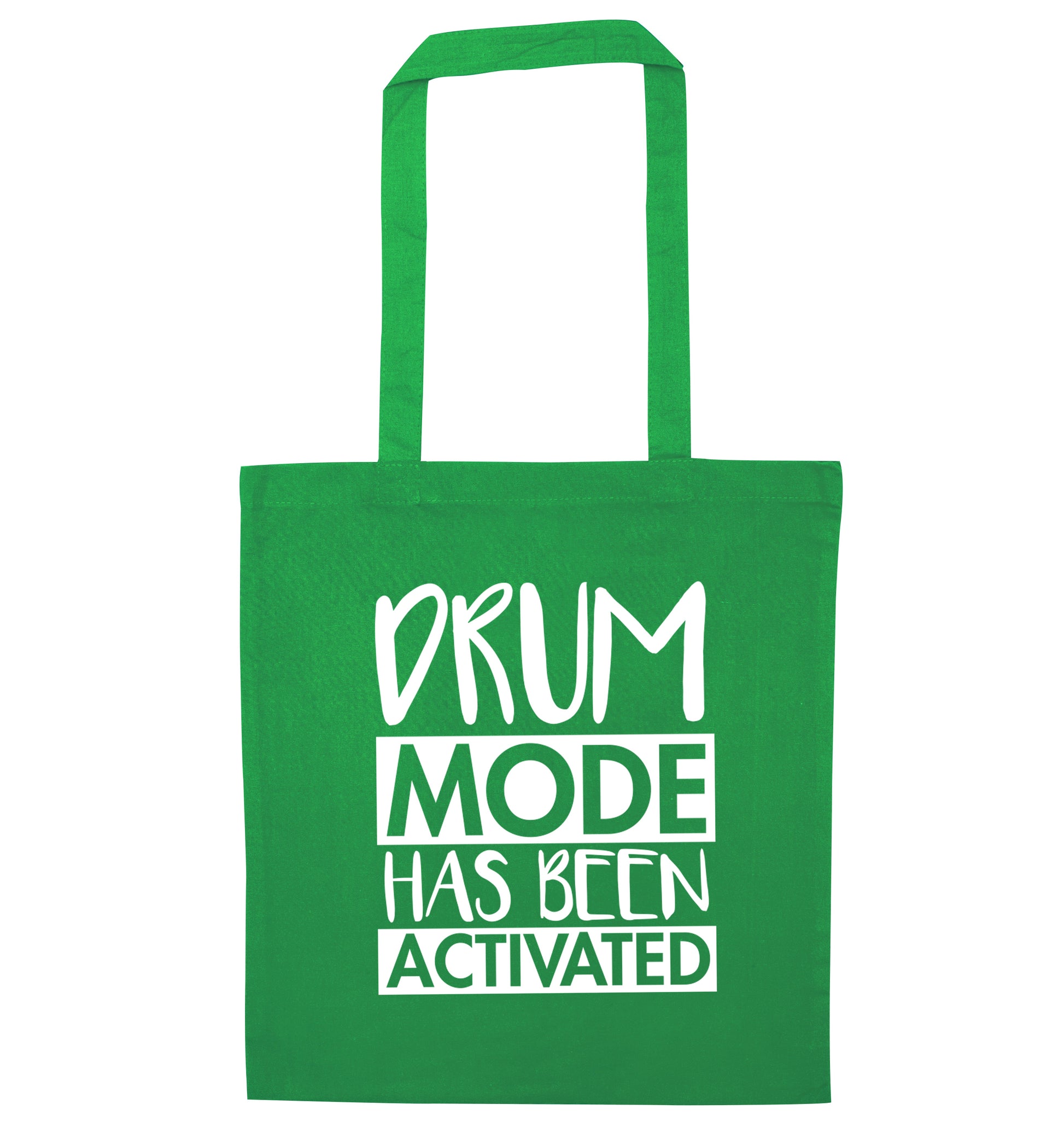 Drum mode activated green tote bag