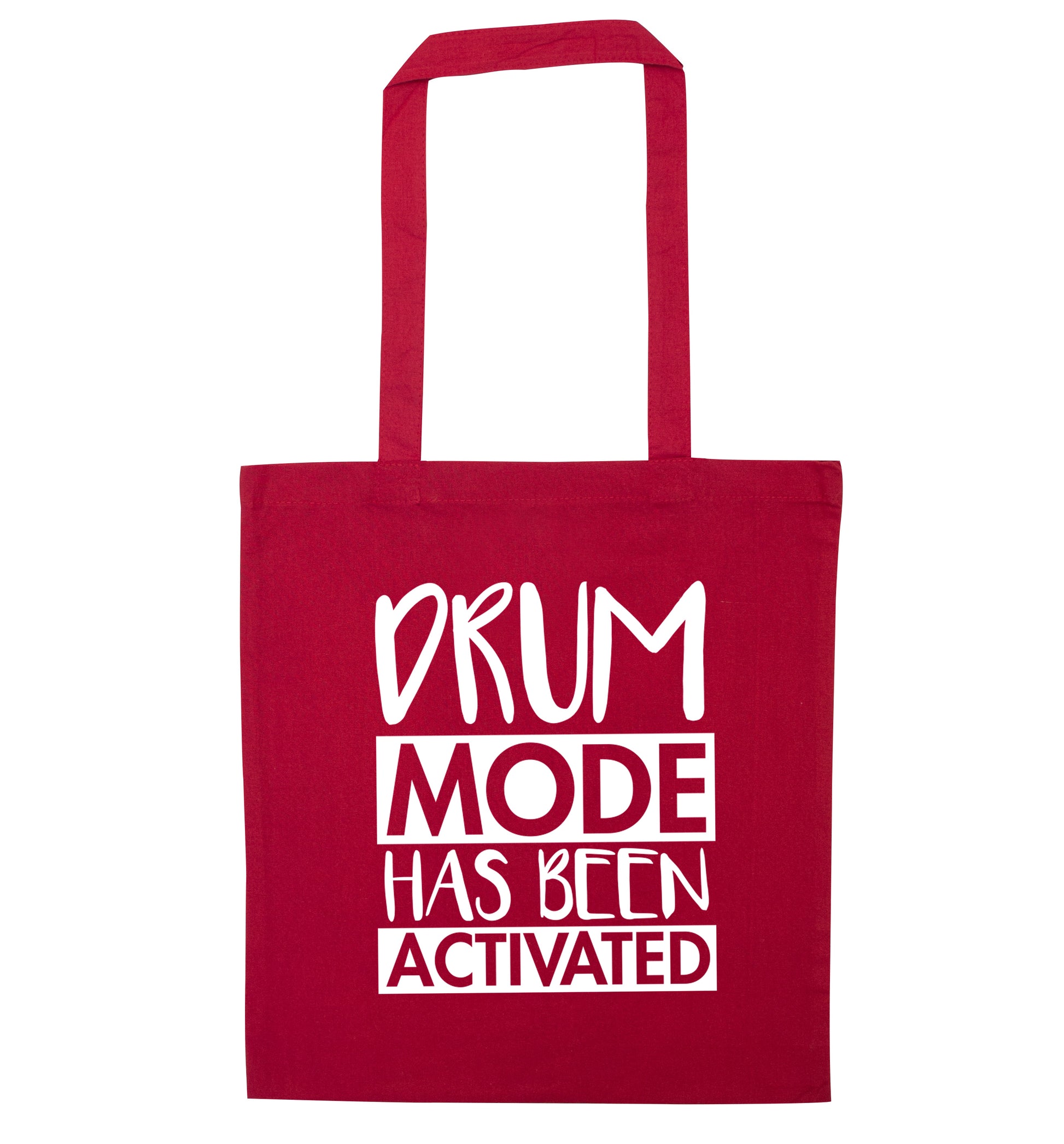 Drum mode activated red tote bag