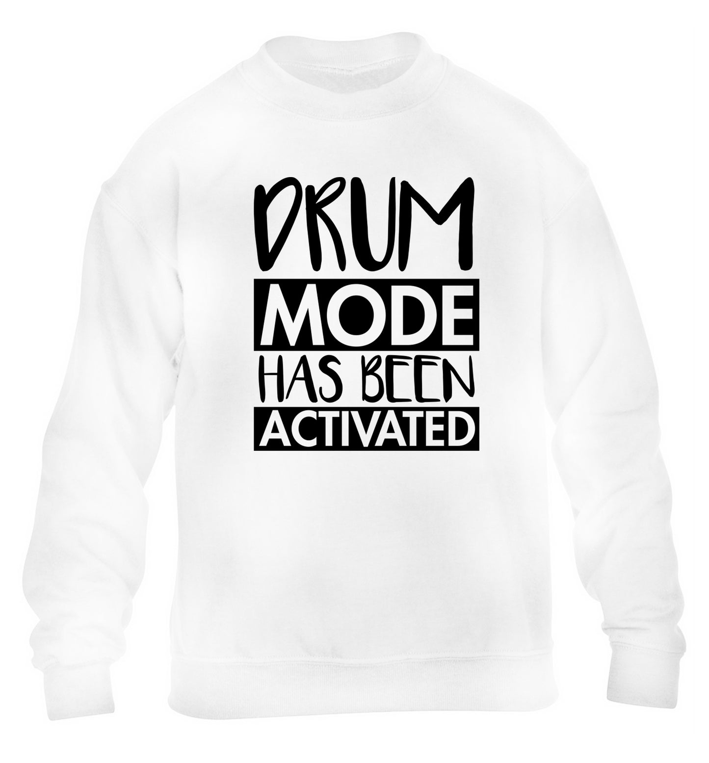 Drum mode activated children's white sweater 12-14 Years