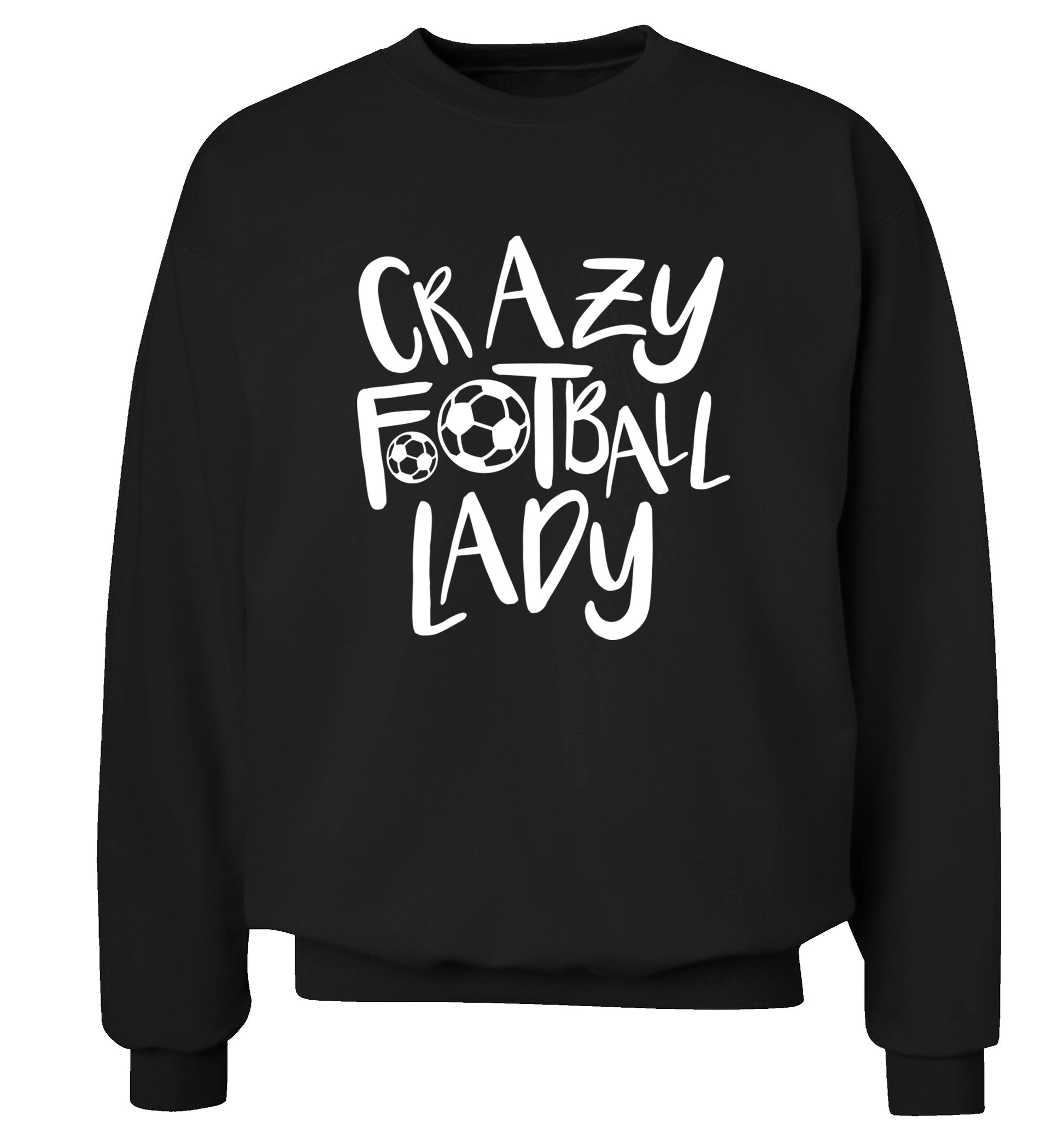 Crazy football lady Adult's unisexblack Sweater 2XL