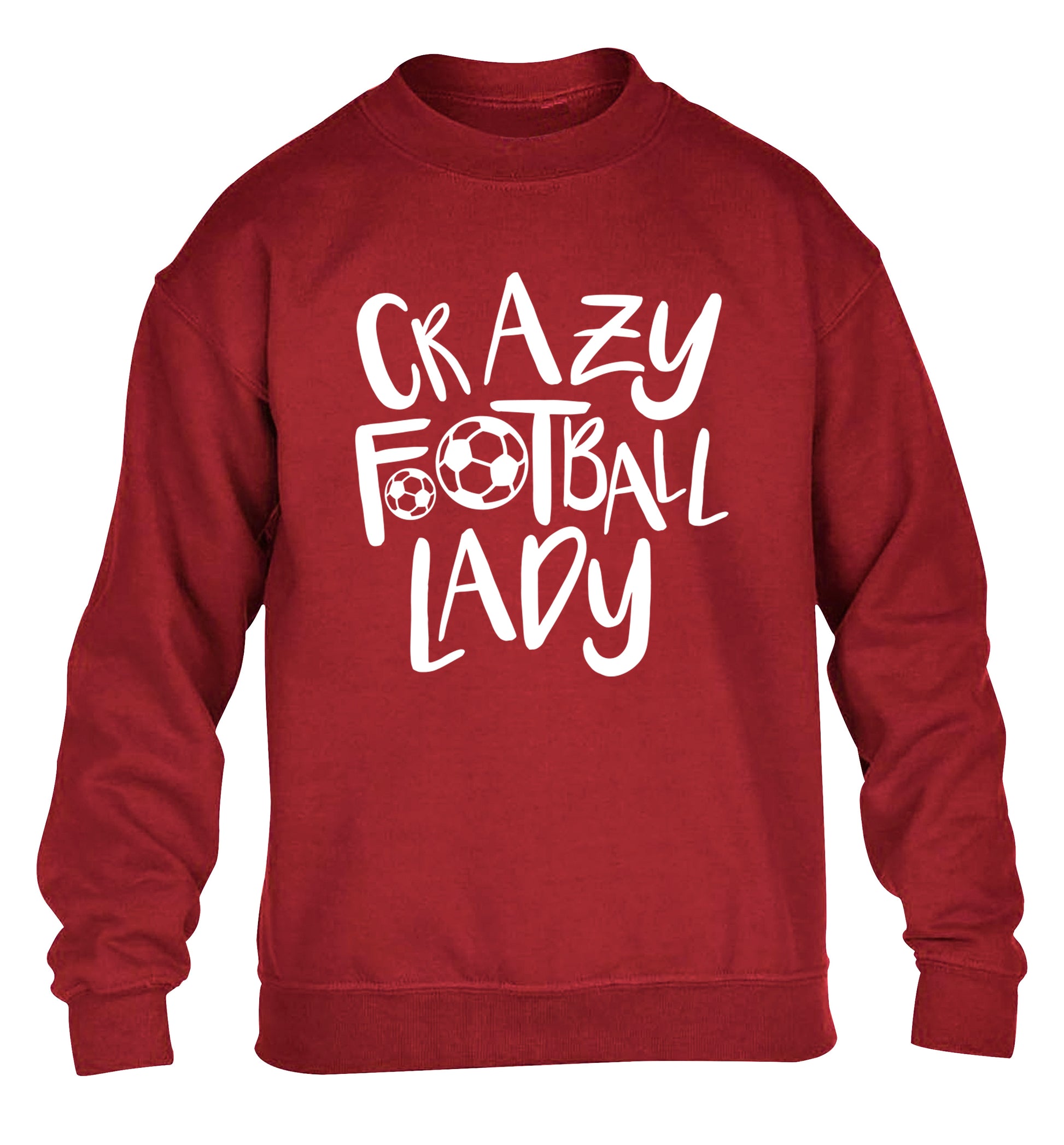 Crazy football lady children's grey sweater 12-14 Years