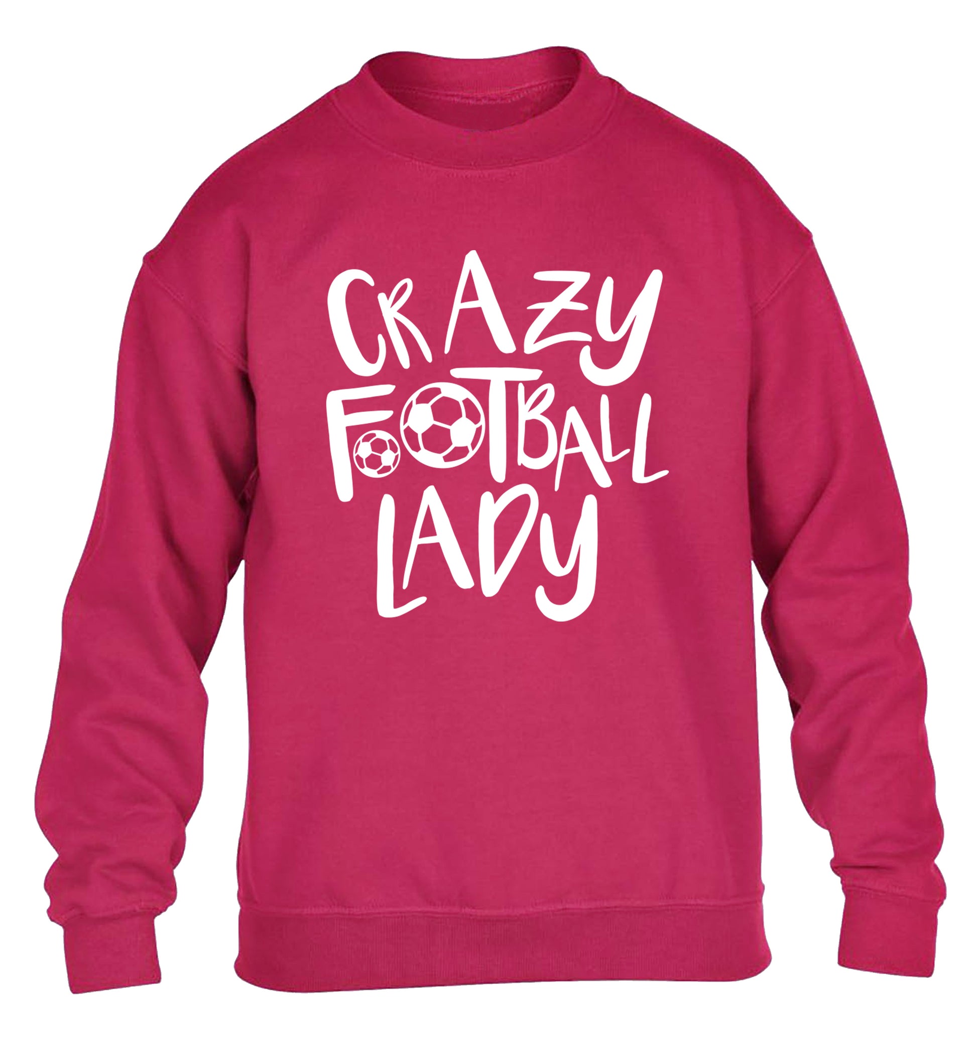Crazy football lady children's pink sweater 12-14 Years