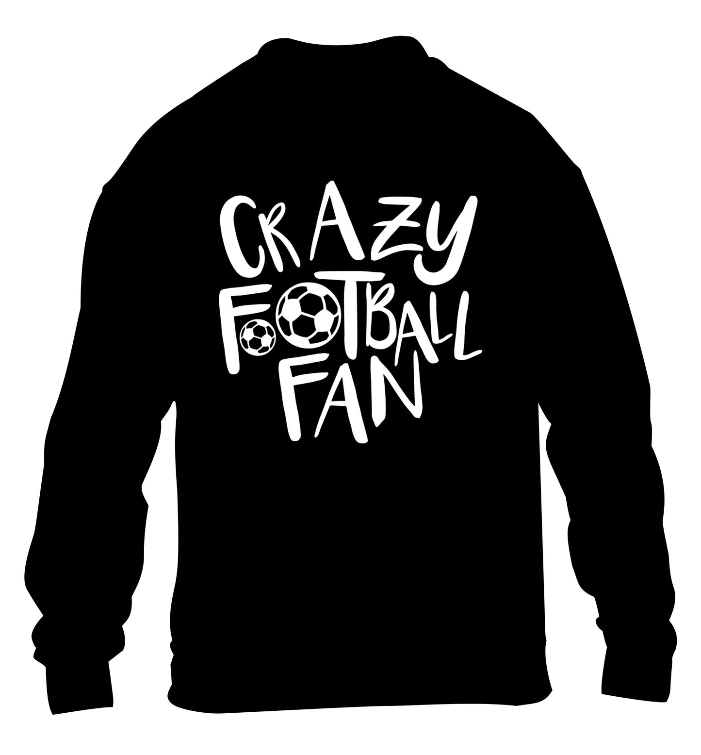 Crazy football fan children's black sweater 12-14 Years