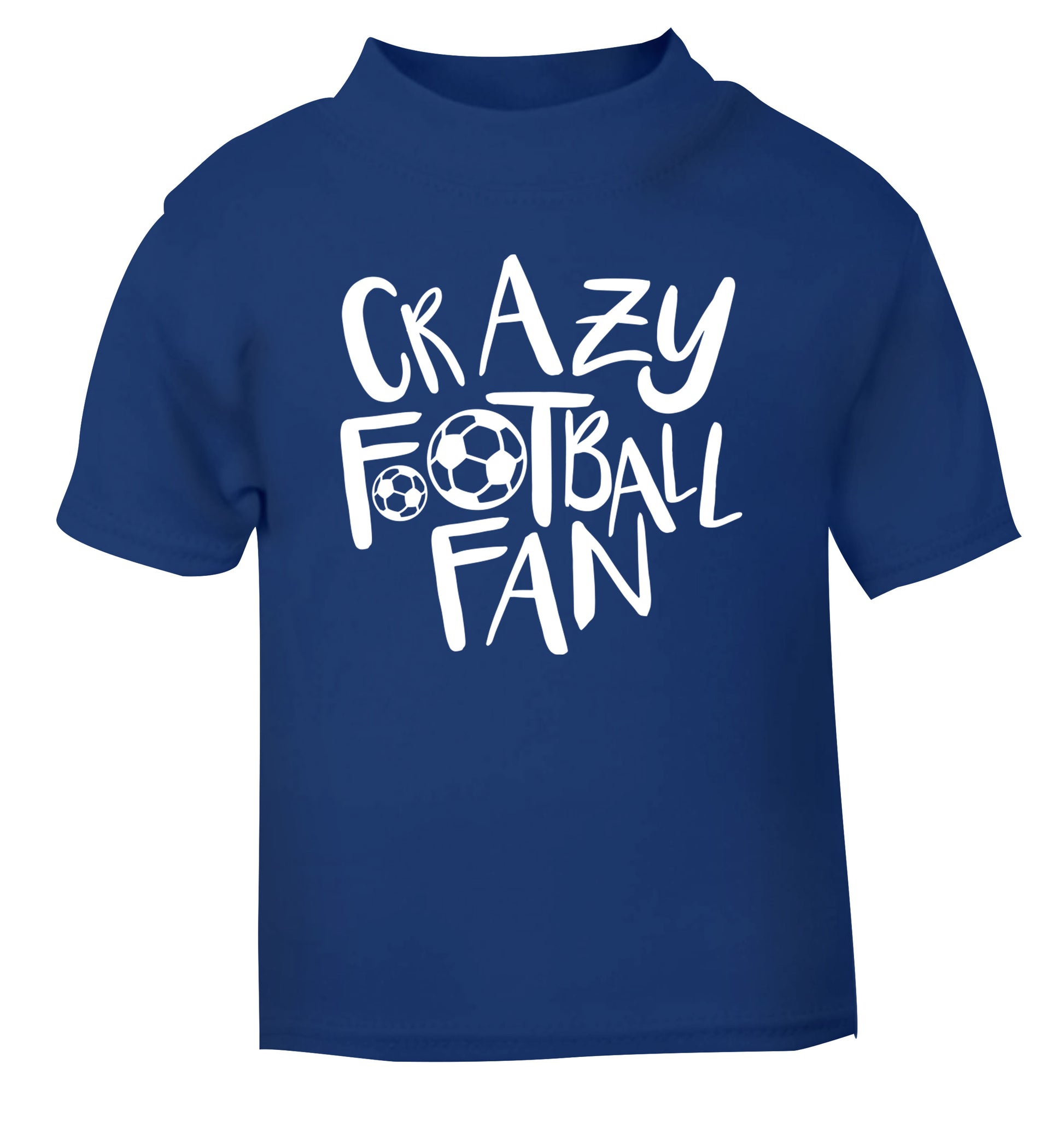 Crazy football fan blue Baby Toddler Tshirt 2 Years