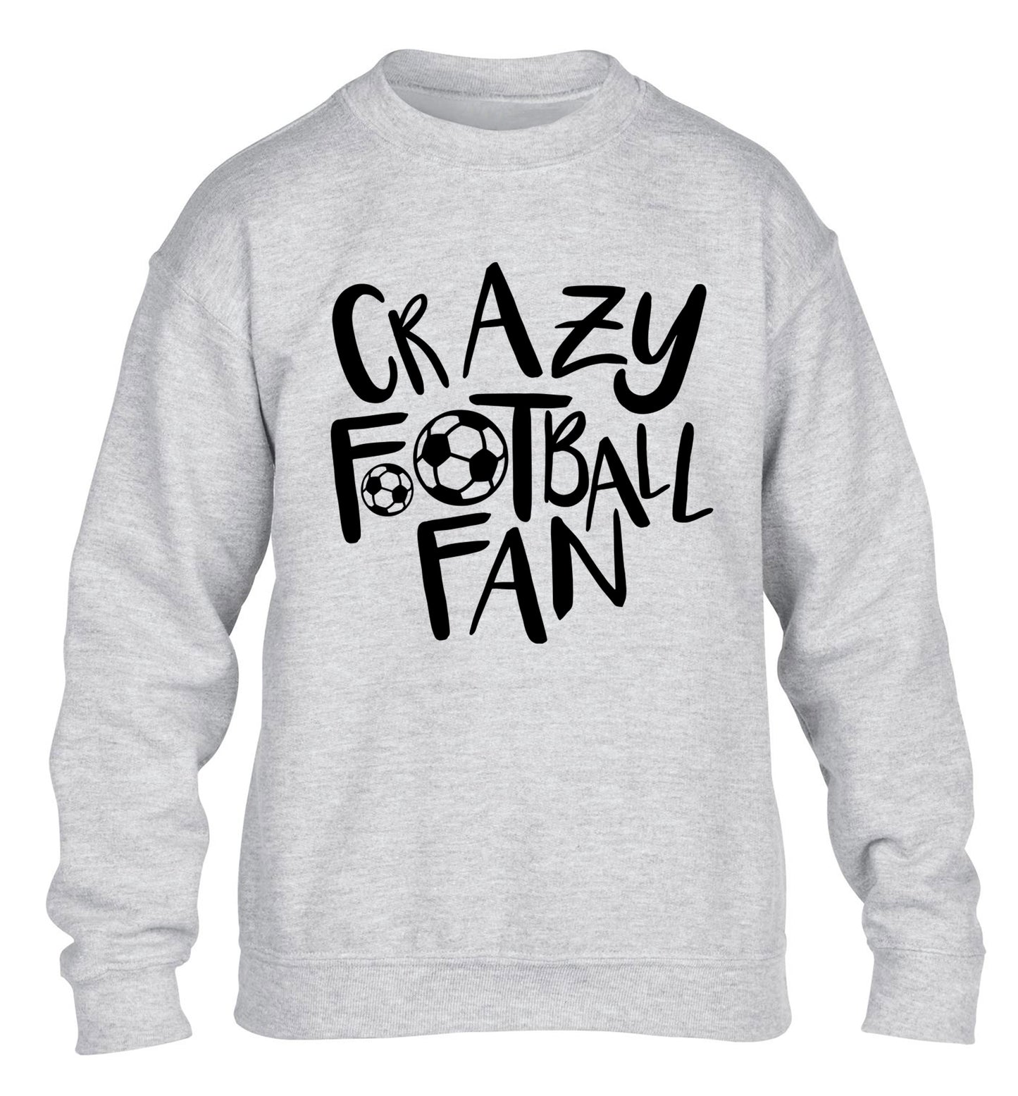 Crazy football fan children's grey sweater 12-14 Years