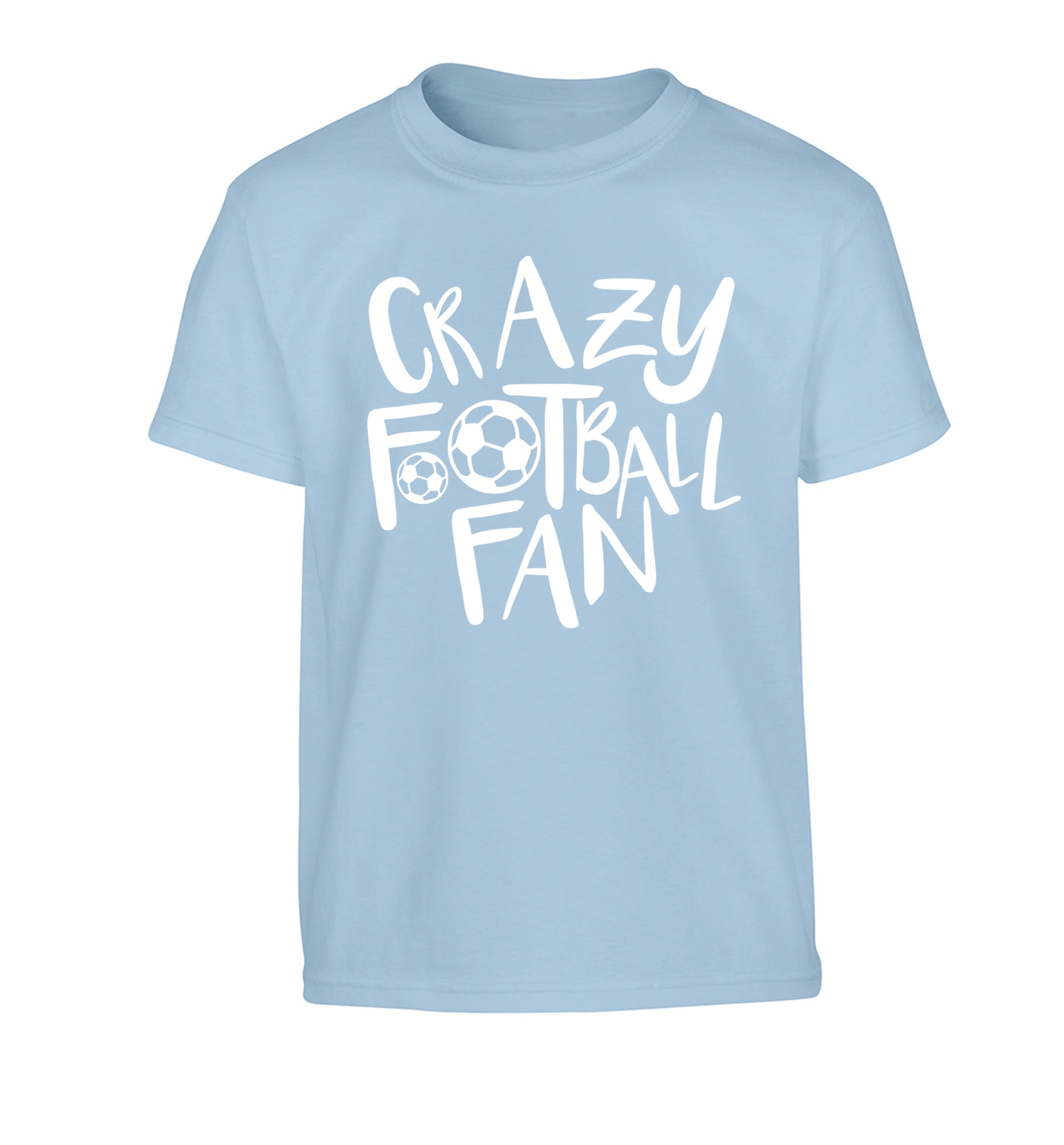 Crazy football fan Children's light blue Tshirt 12-14 Years