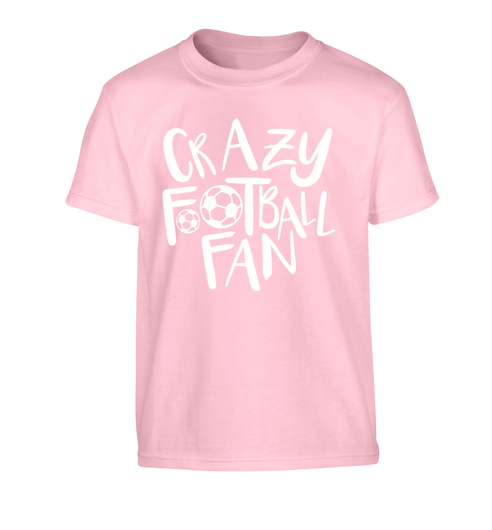 Crazy football fan Children's light pink Tshirt 12-14 Years