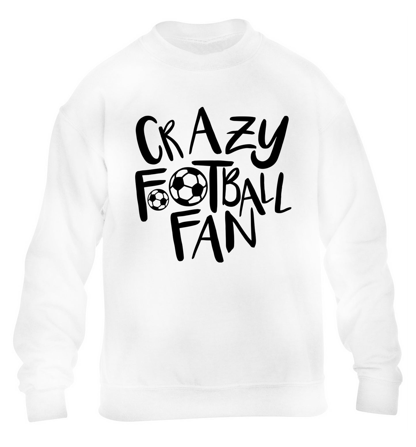 Crazy football fan children's white sweater 12-14 Years