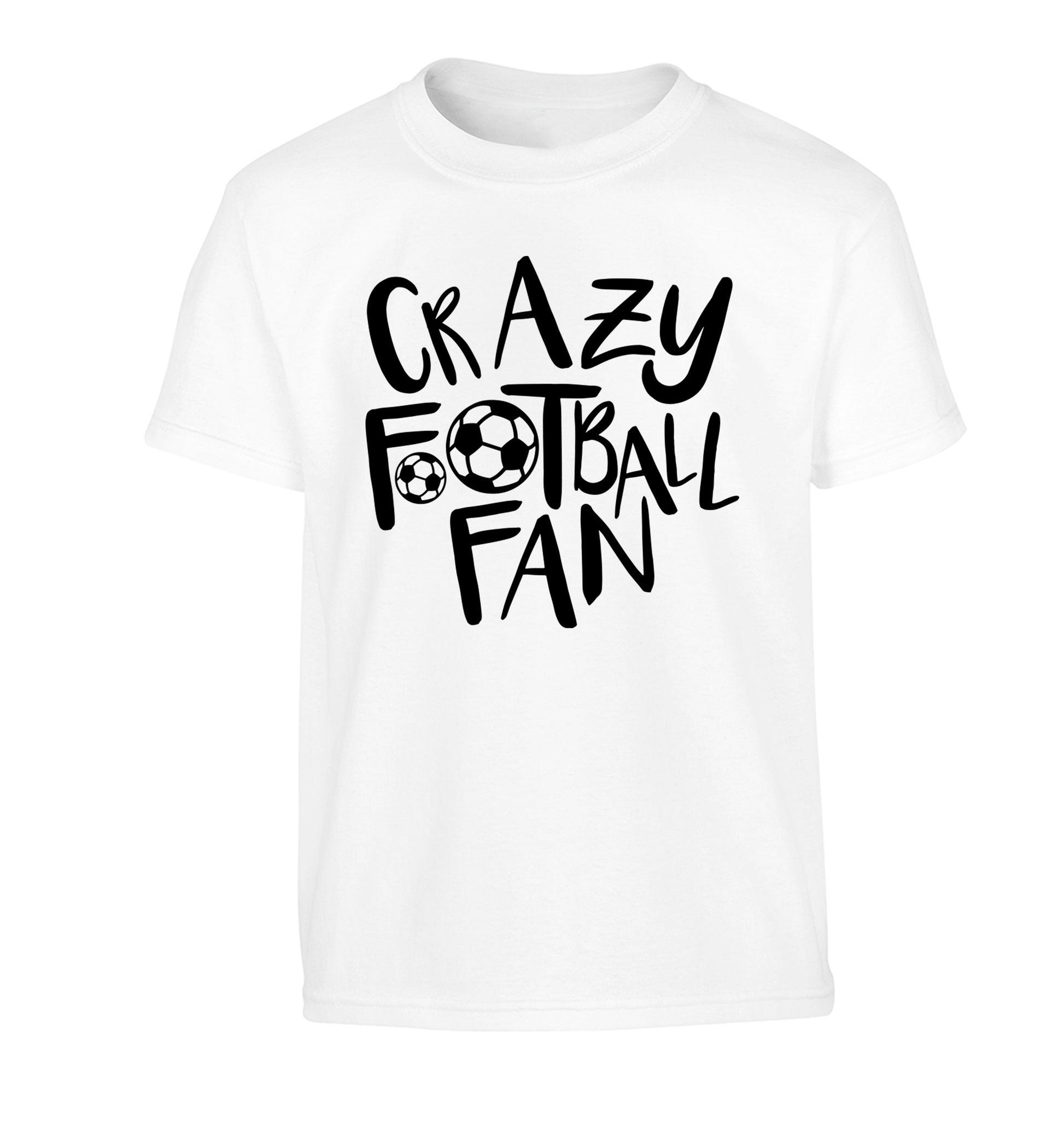 Crazy football fan Children's white Tshirt 12-14 Years