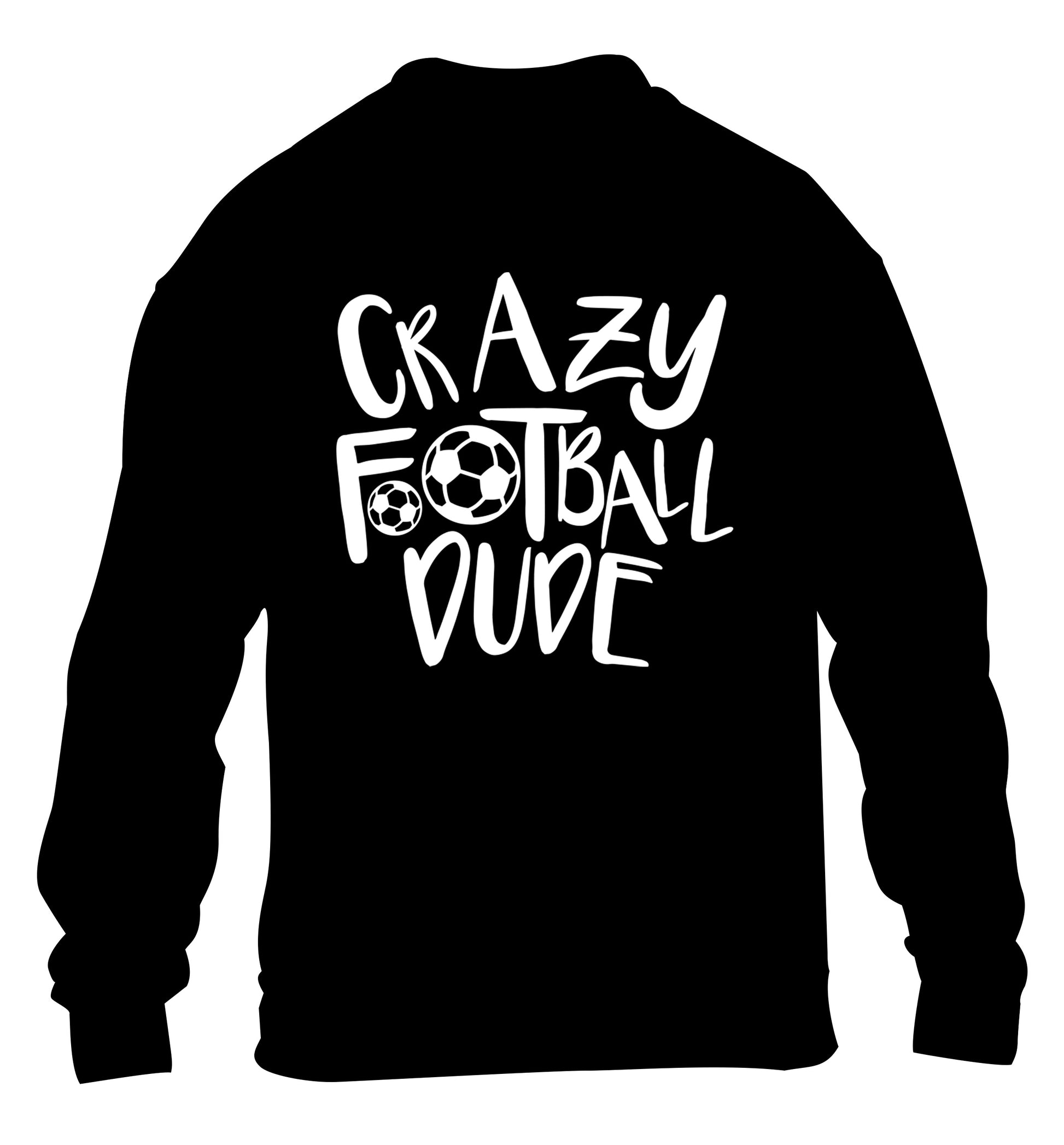 Crazy football dude children's black sweater 12-14 Years
