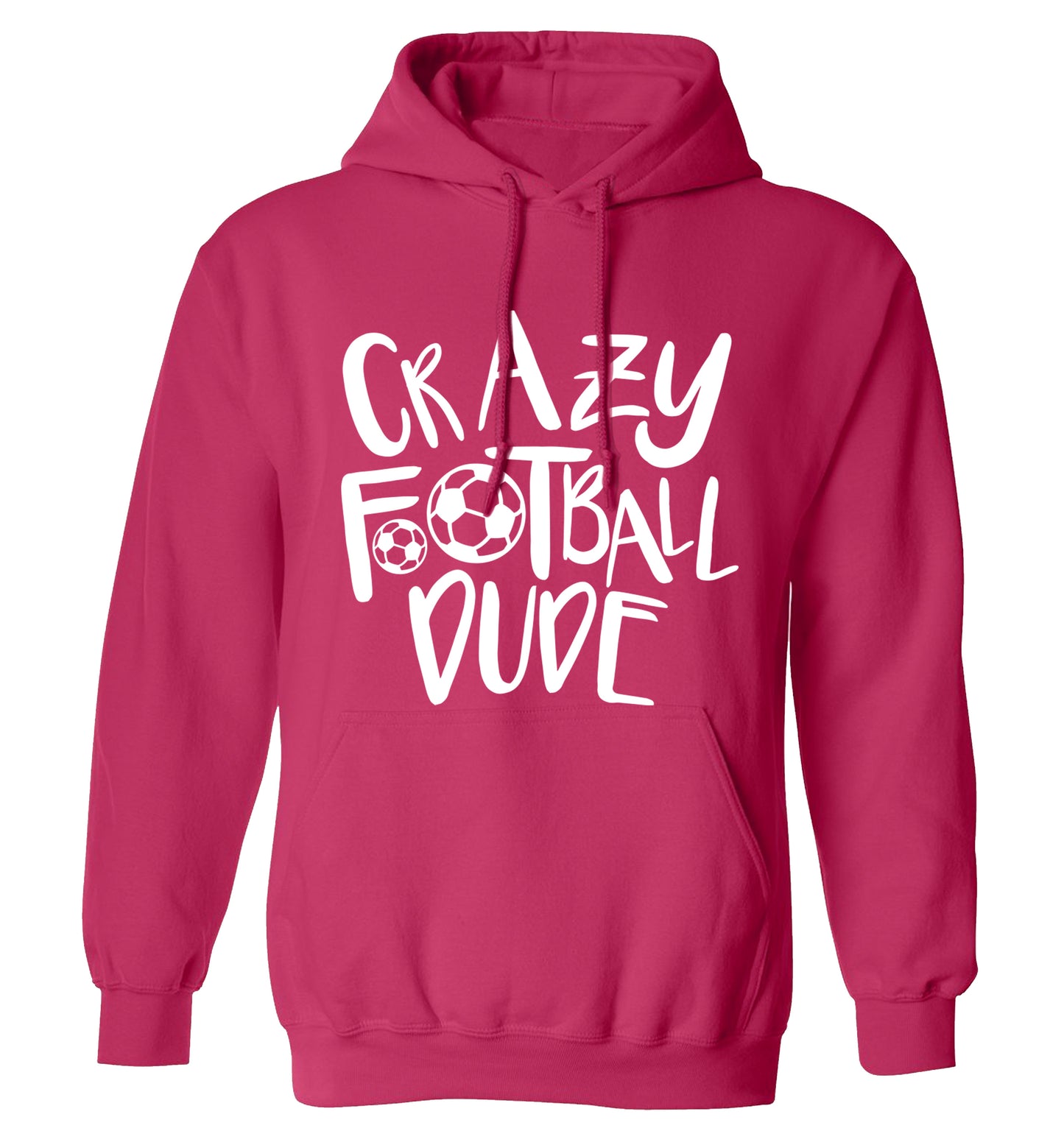 Crazy football dude adults unisexpink hoodie 2XL