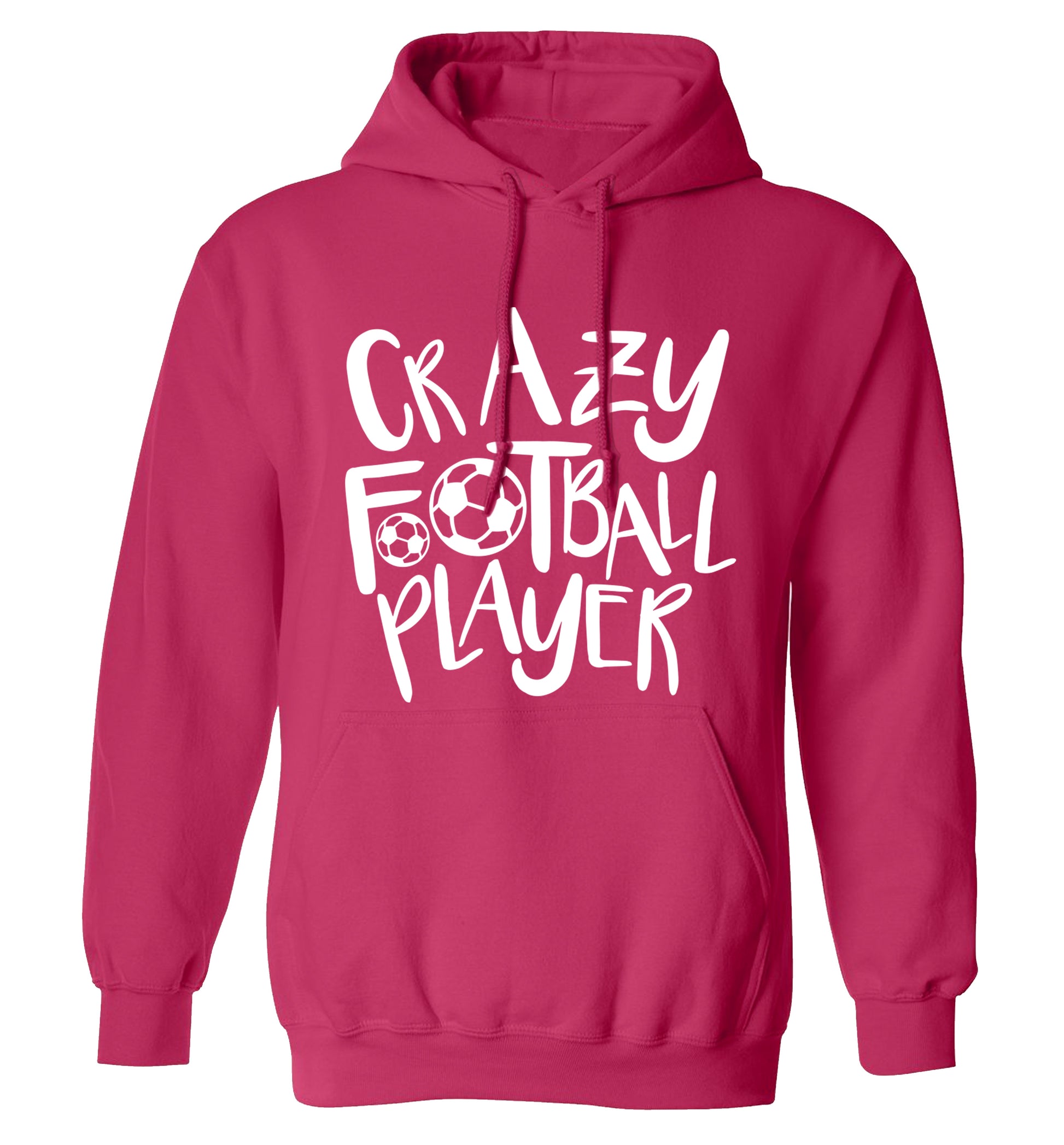 Crazy football player adults unisexpink hoodie 2XL