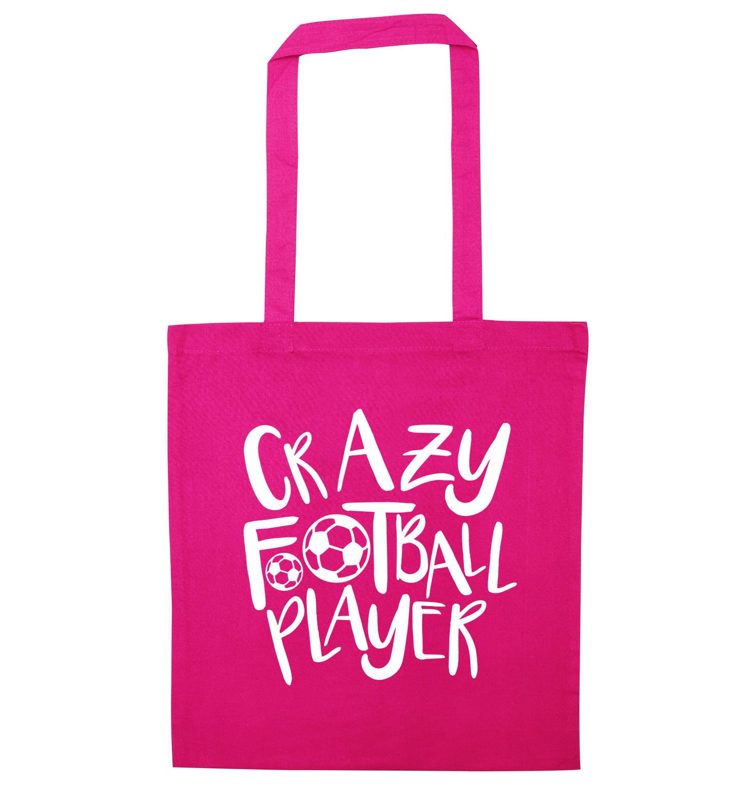 Crazy football player pink tote bag