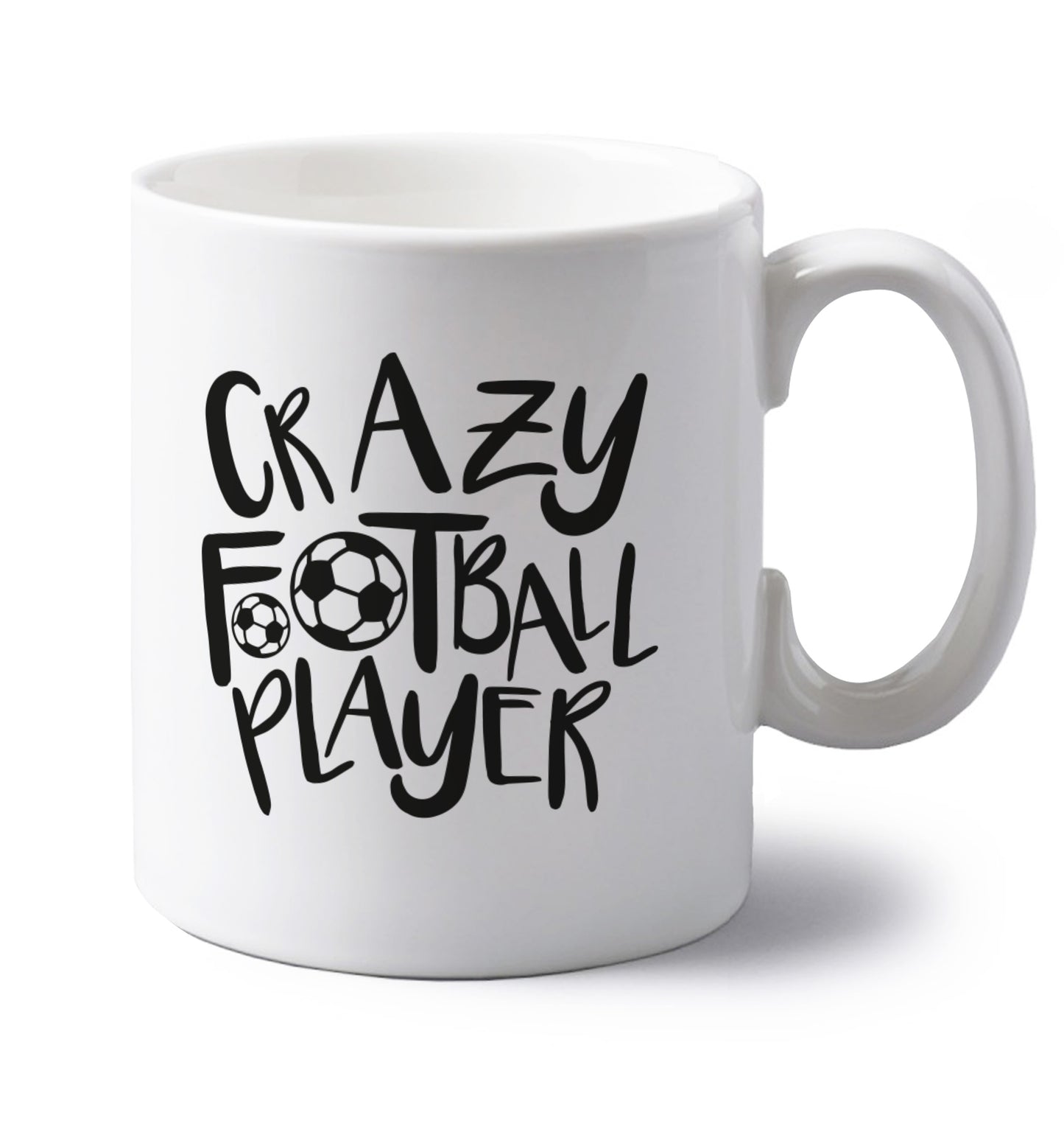 Crazy football player left handed white ceramic mug 