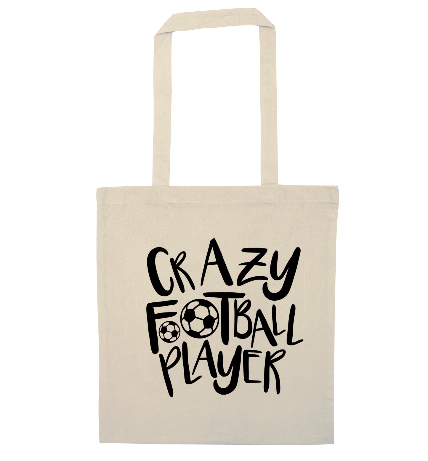Crazy football player natural tote bag