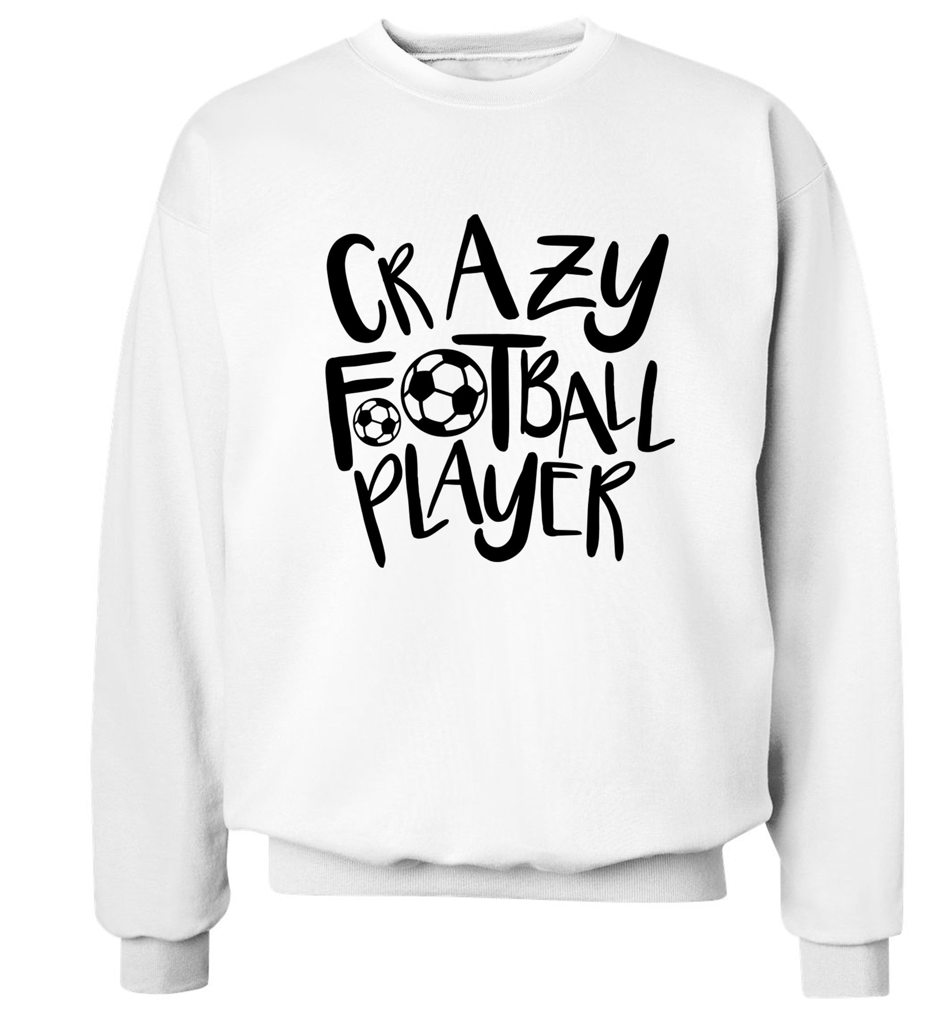 Crazy football player Adult's unisexwhite Sweater 2XL