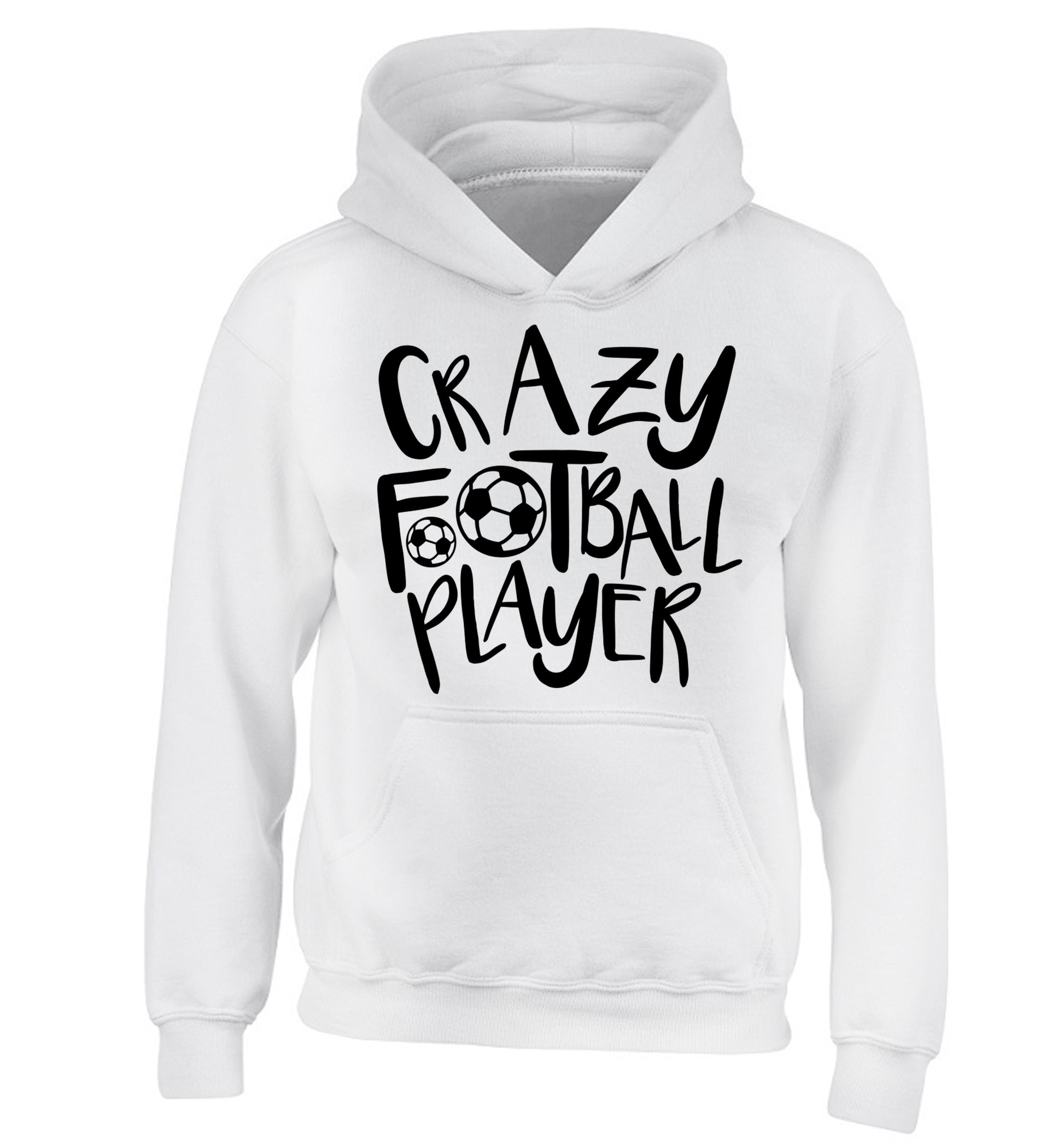 Crazy football player children's white hoodie 12-14 Years
