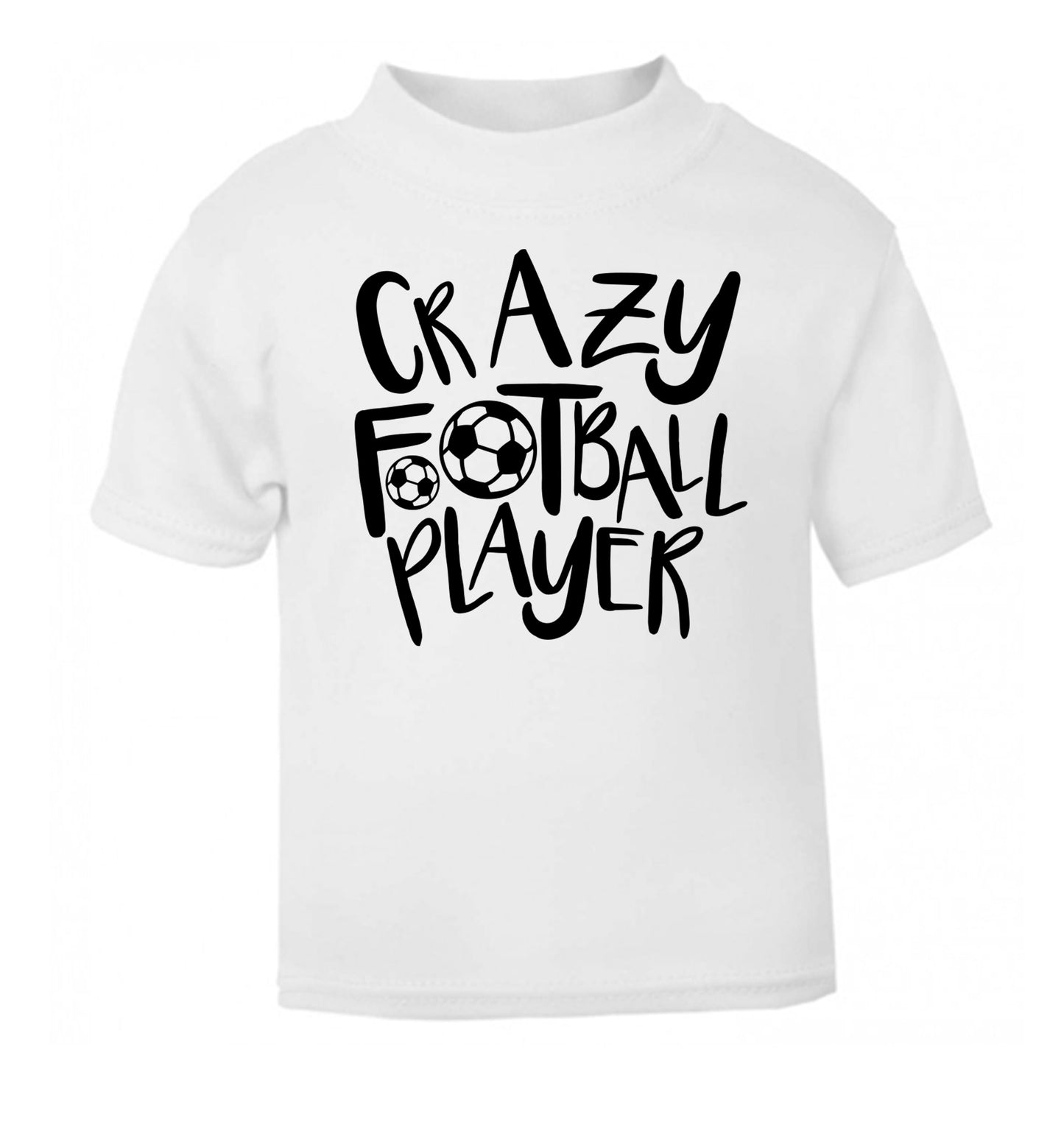 Crazy football player white Baby Toddler Tshirt 2 Years