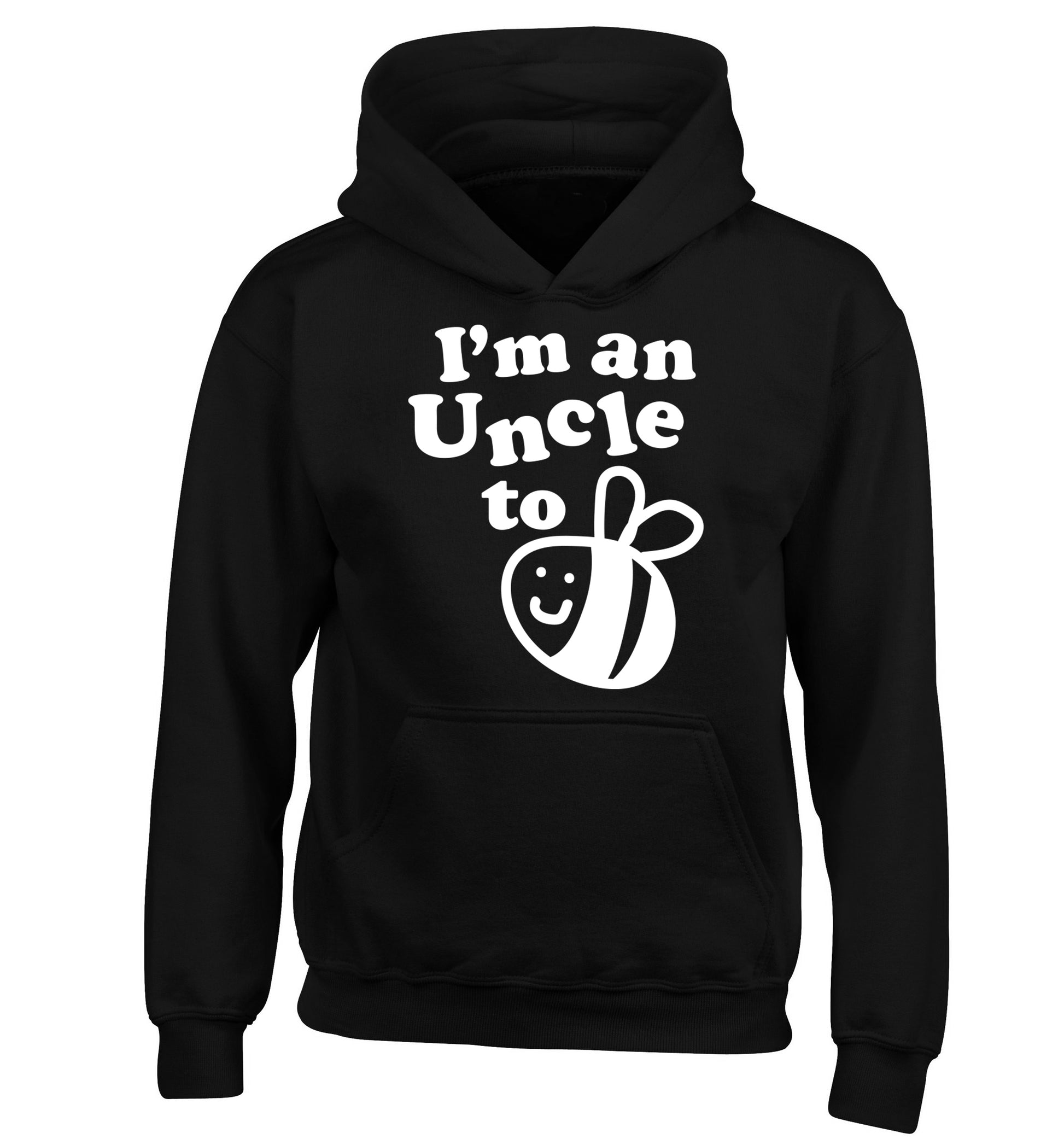 I'm an uncle to be children's black hoodie 12-14 Years