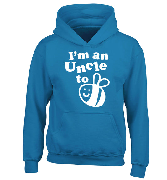 I'm an uncle to be children's blue hoodie 12-14 Years