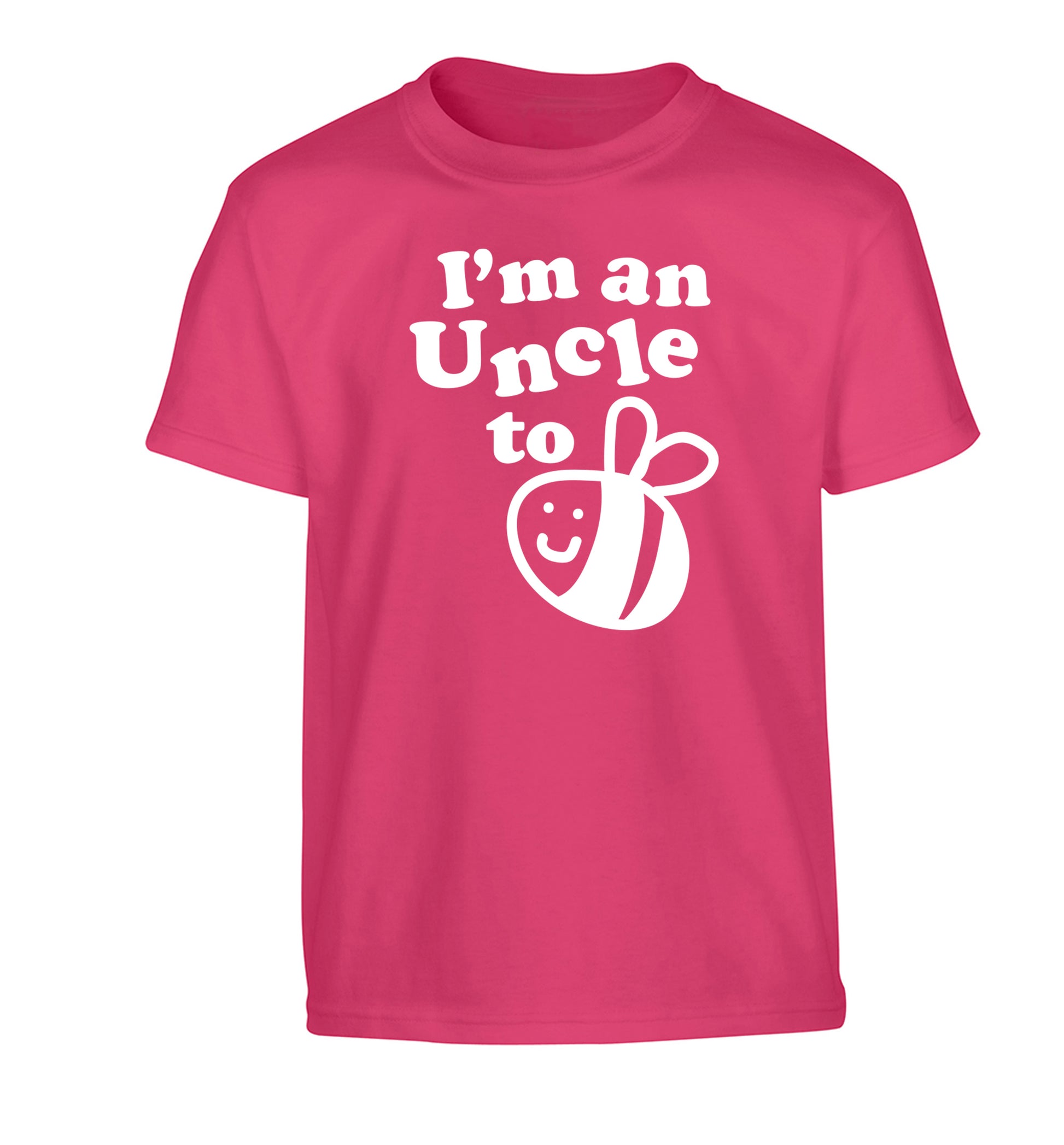 I'm an uncle to be Children's pink Tshirt 12-14 Years