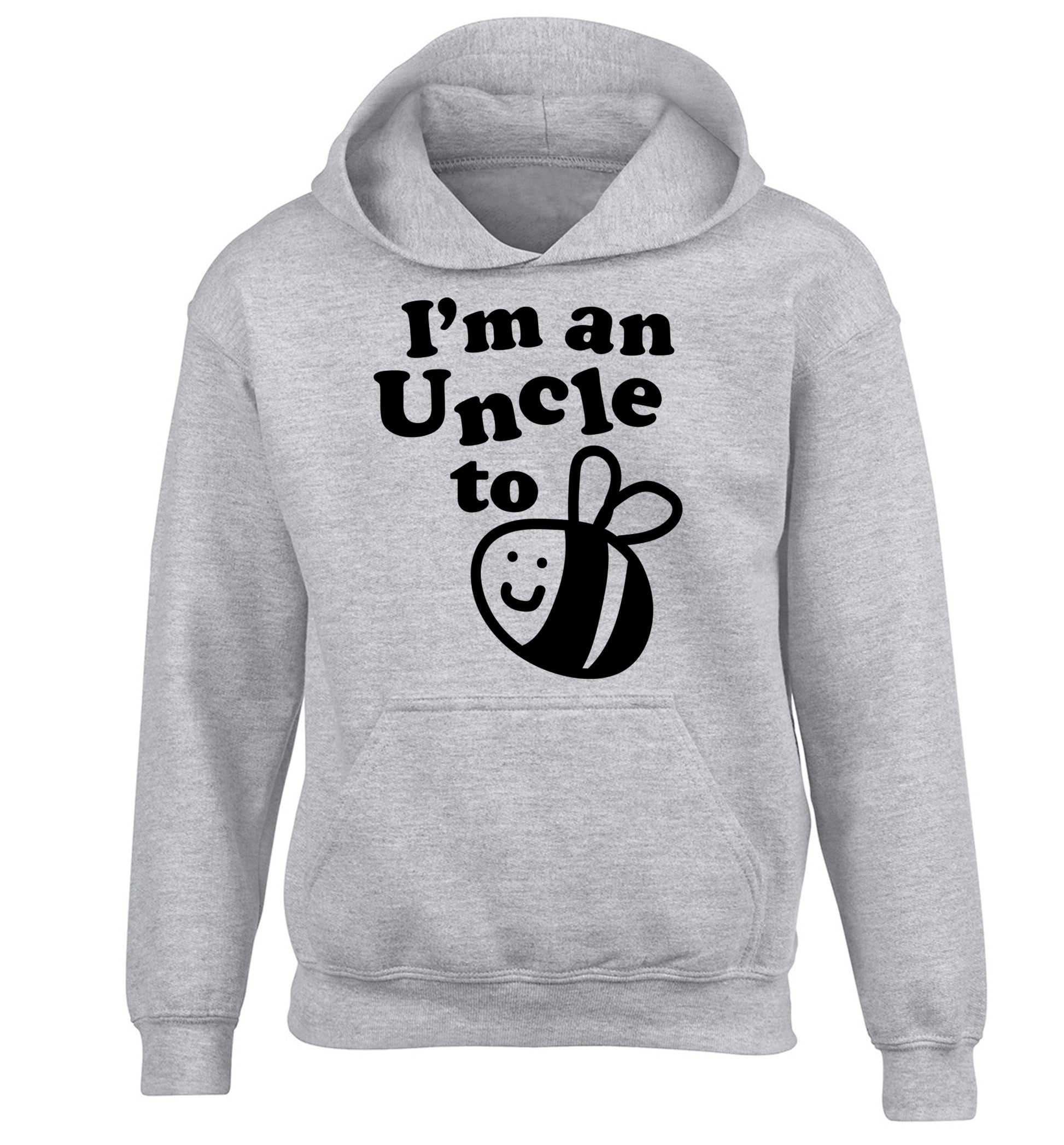 I'm an uncle to be children's grey hoodie 12-14 Years