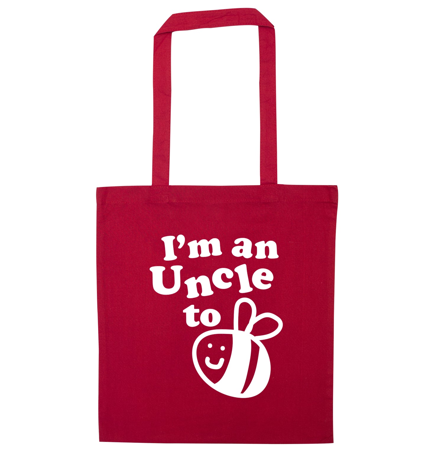 I'm an uncle to be red tote bag
