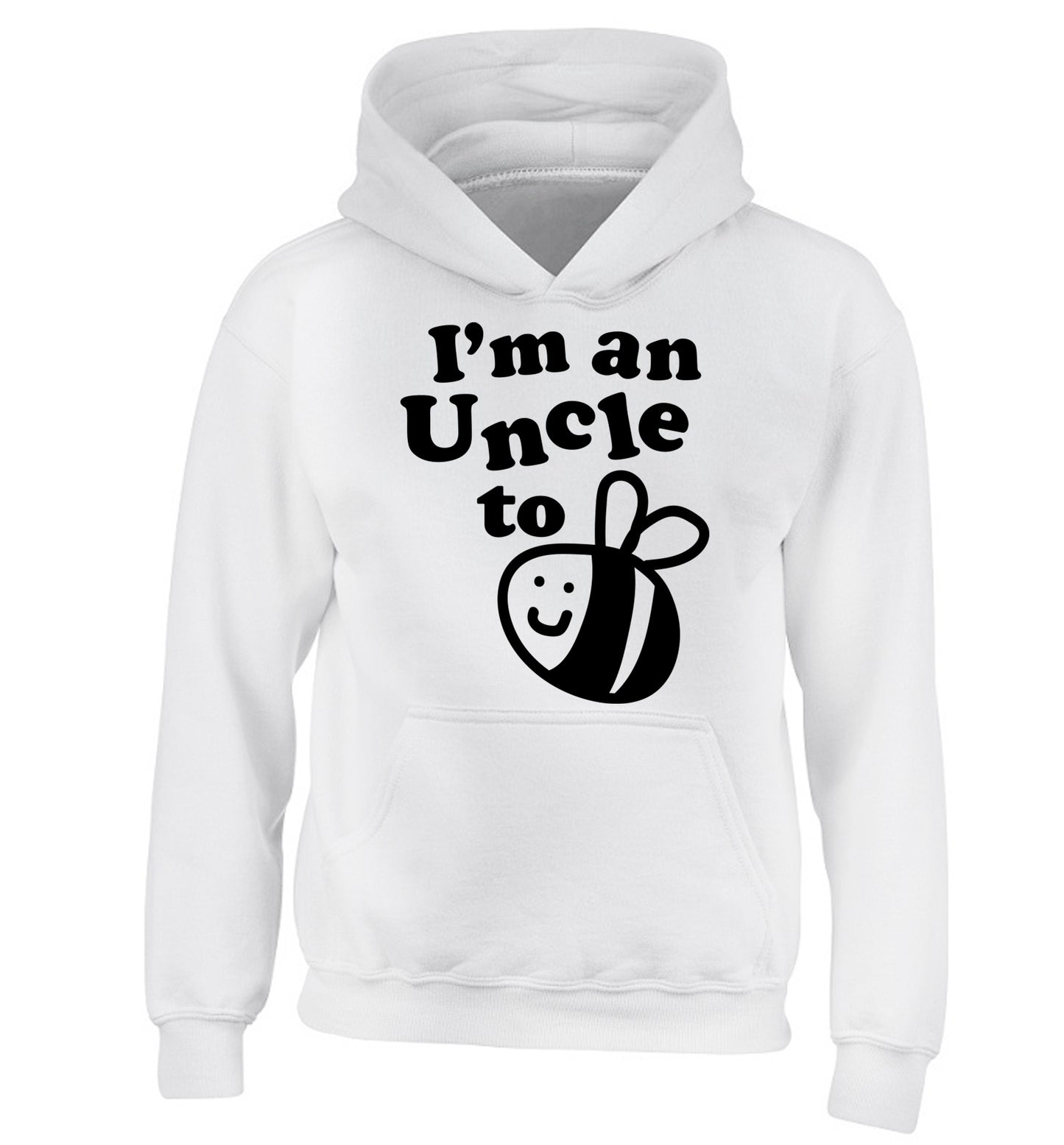 I'm an uncle to be children's white hoodie 12-14 Years