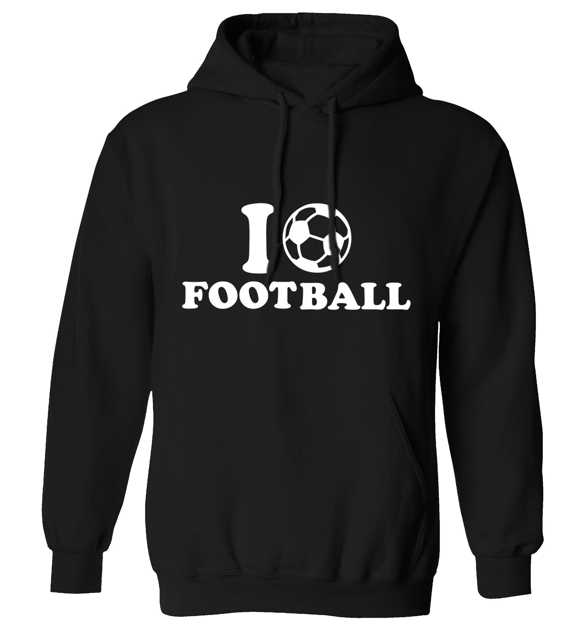 I love football adults unisexblack hoodie 2XL