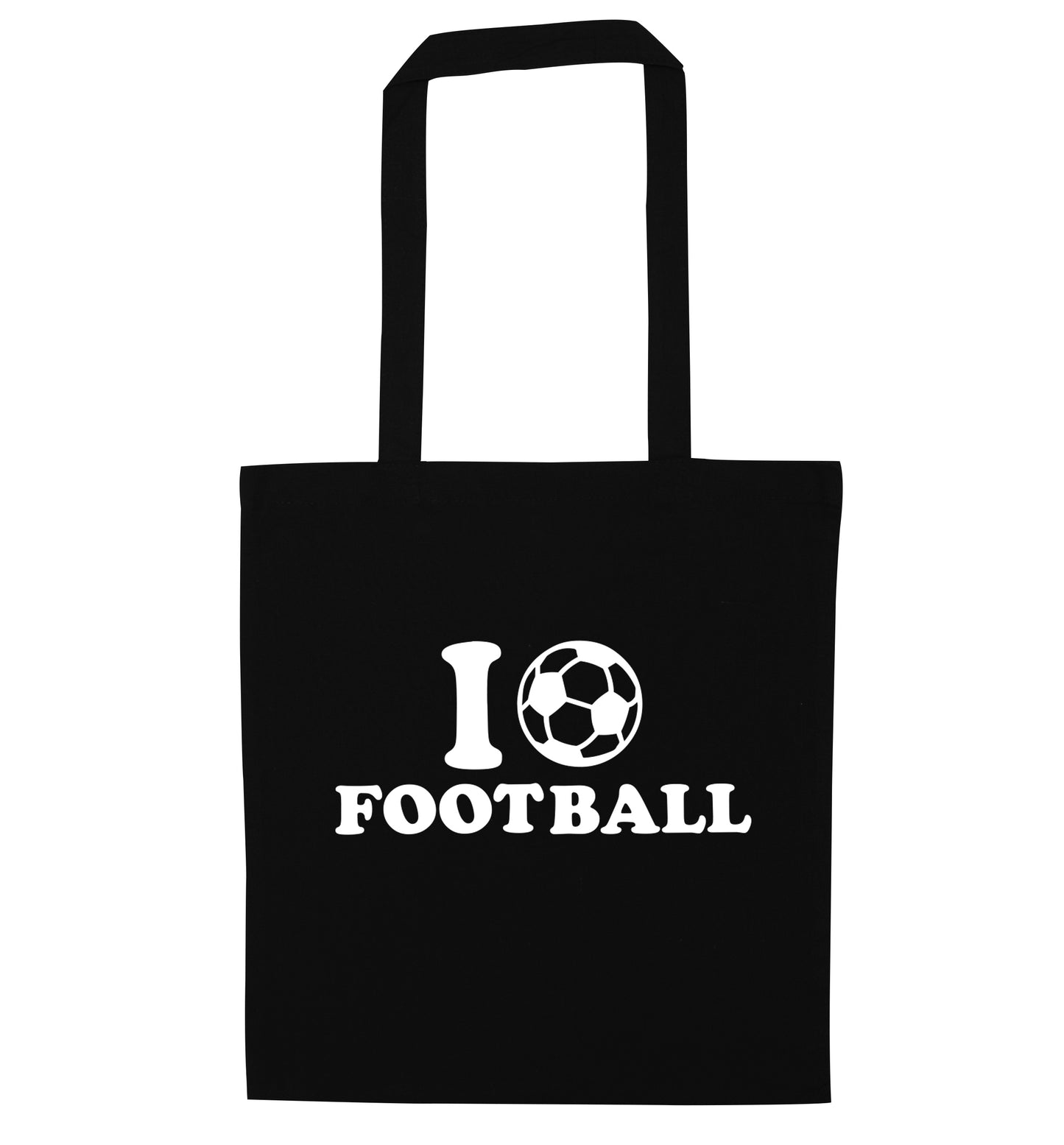 I love football black tote bag