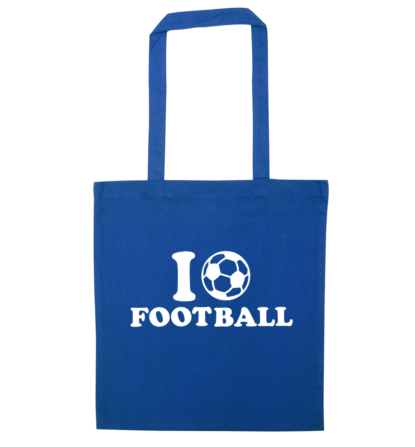 I love football blue tote bag