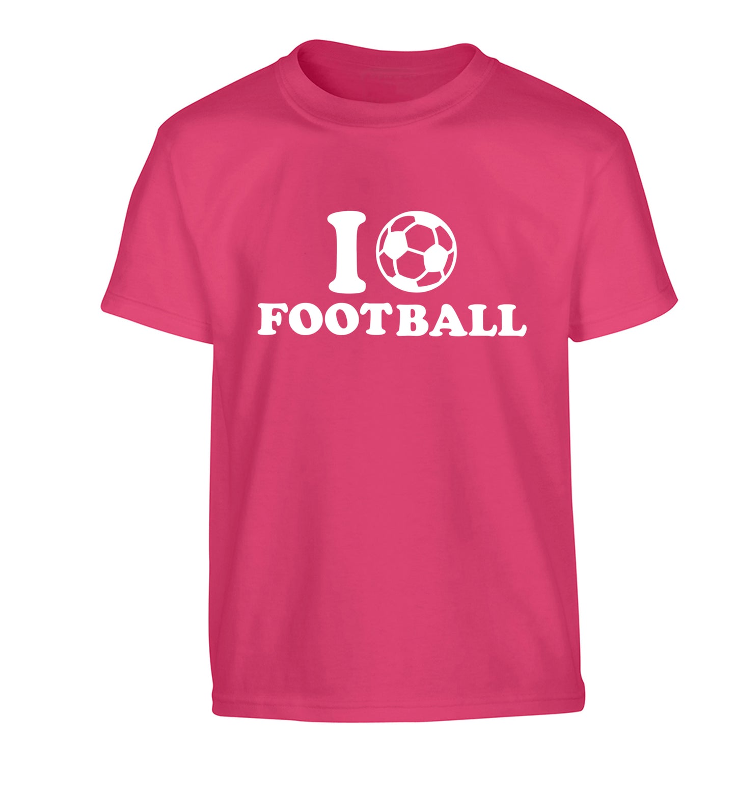 I love football Children's pink Tshirt 12-14 Years