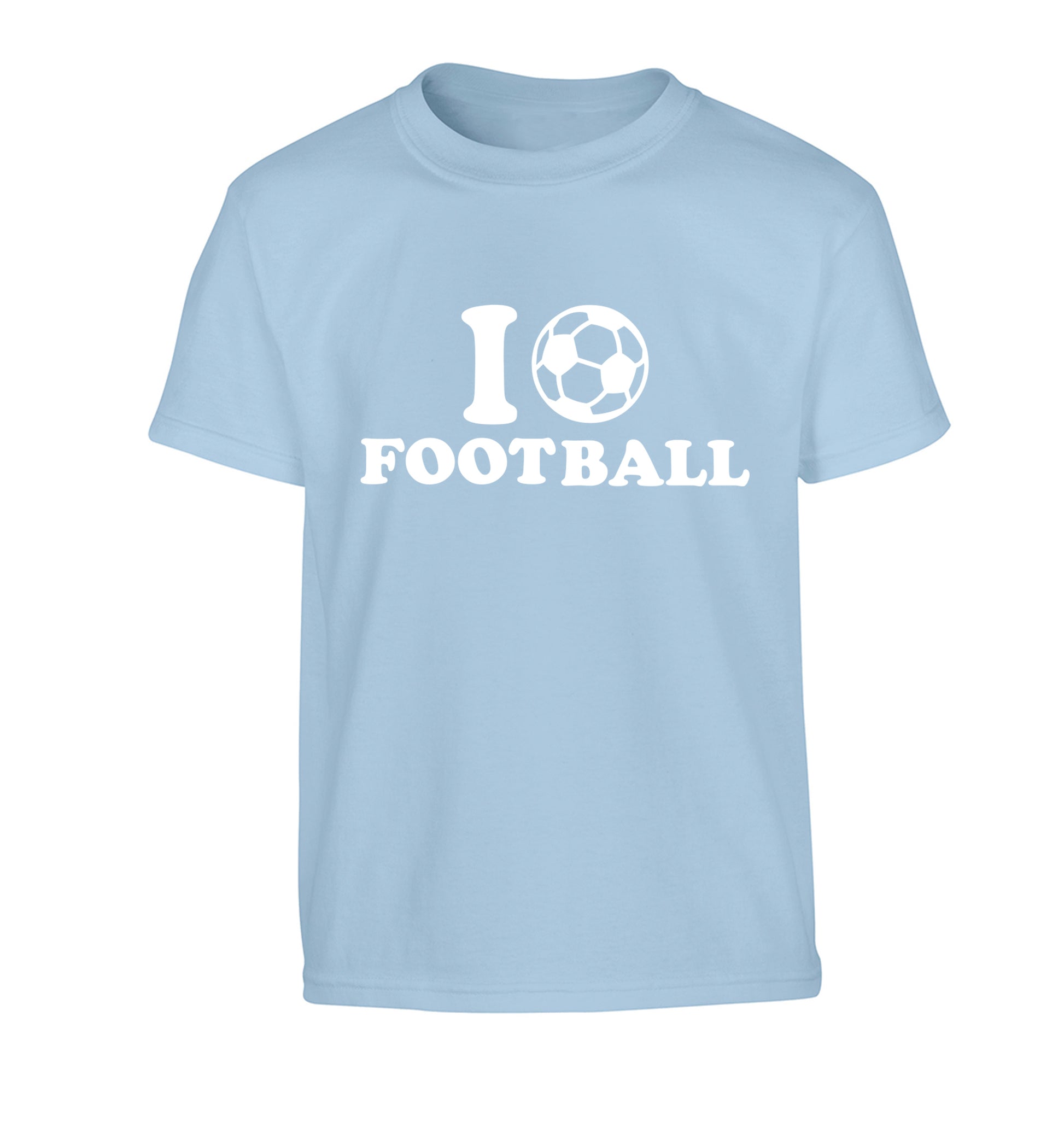 I love football Children's light blue Tshirt 12-14 Years