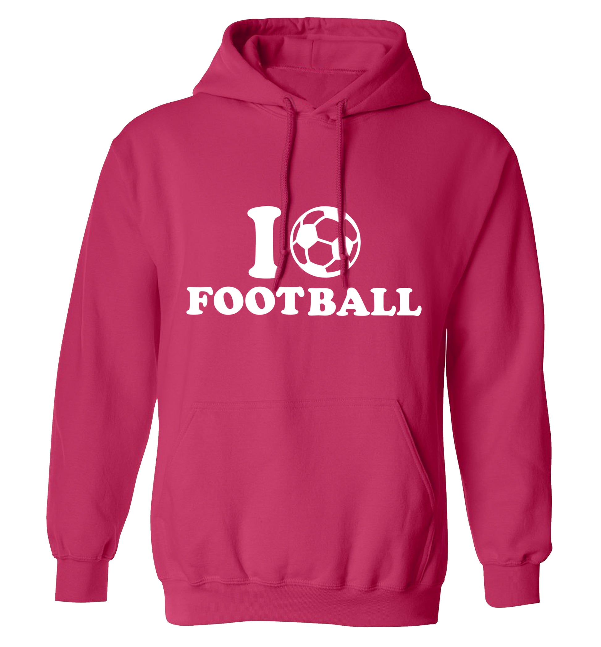 I love football adults unisexpink hoodie 2XL