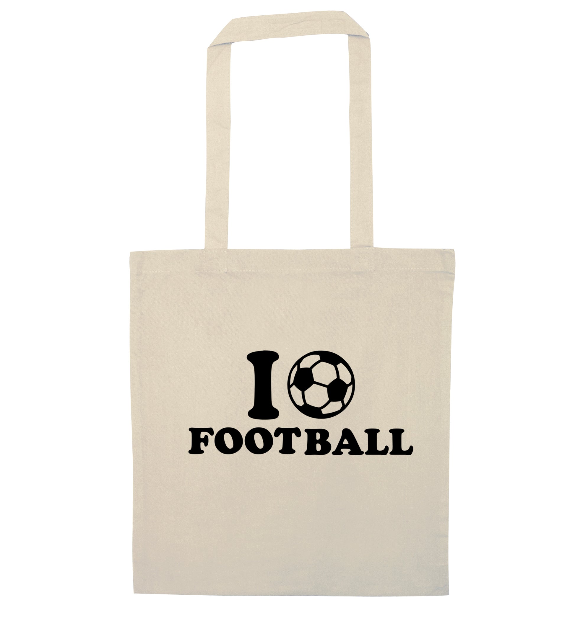 I love football natural tote bag