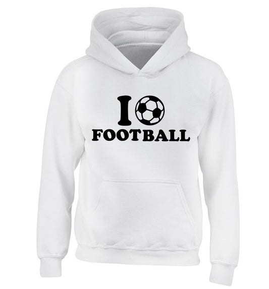 I love football children's white hoodie 12-14 Years