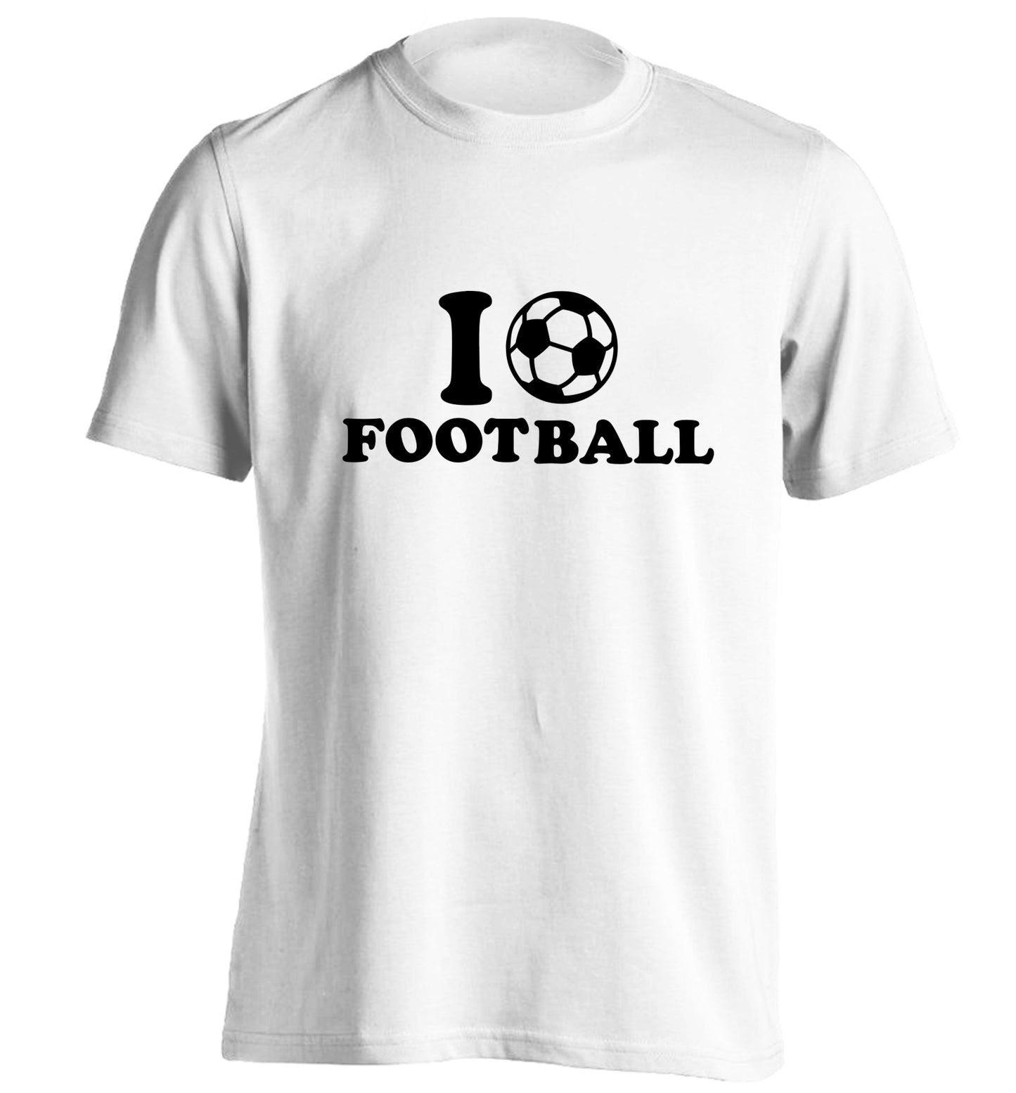 I love football adults unisexwhite Tshirt 2XL