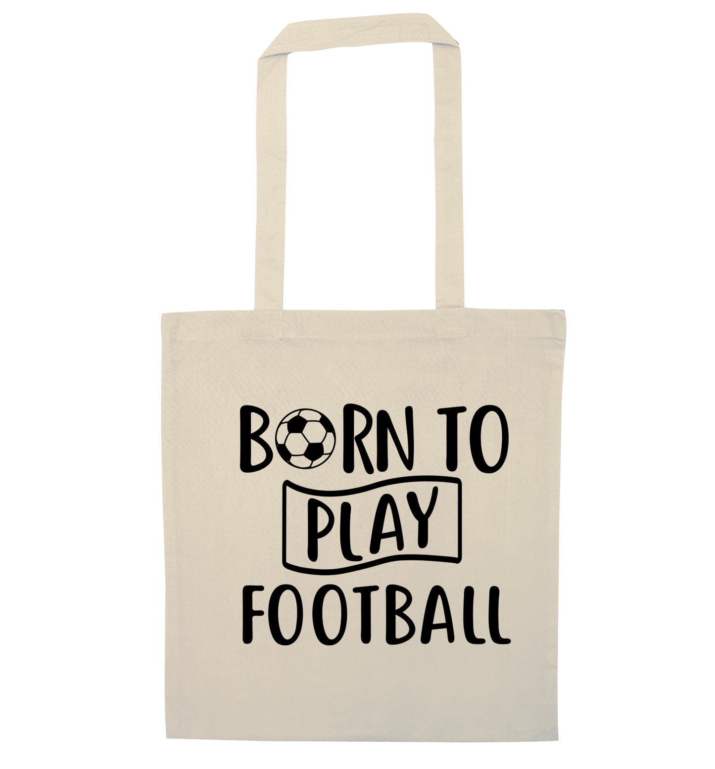 Born to play football natural tote bag