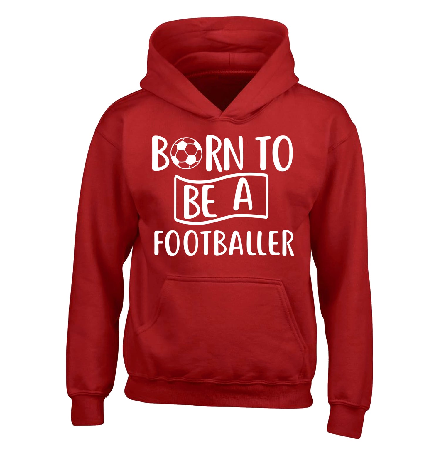 Born to be a footballer children's red hoodie 12-14 Years