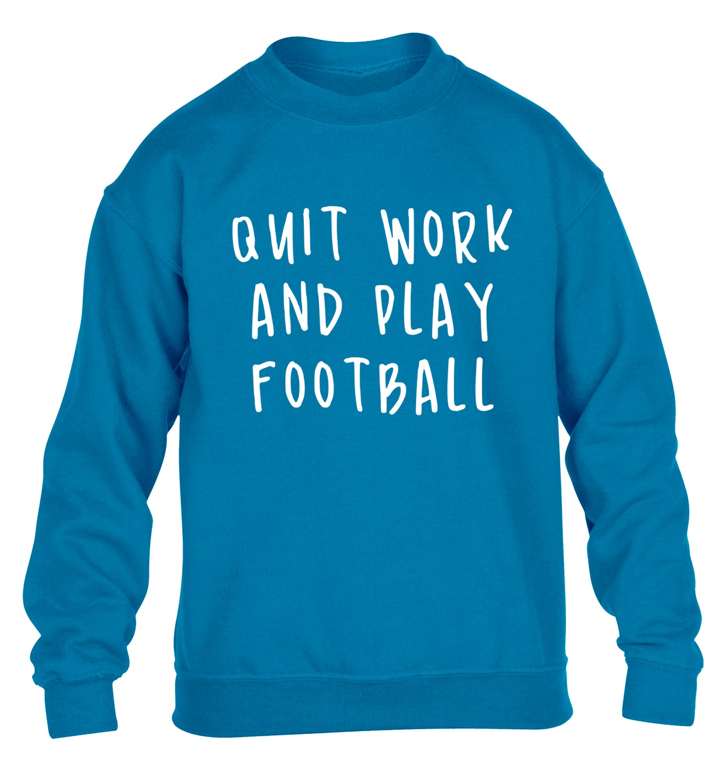 Quit work play football children's blue sweater 12-14 Years